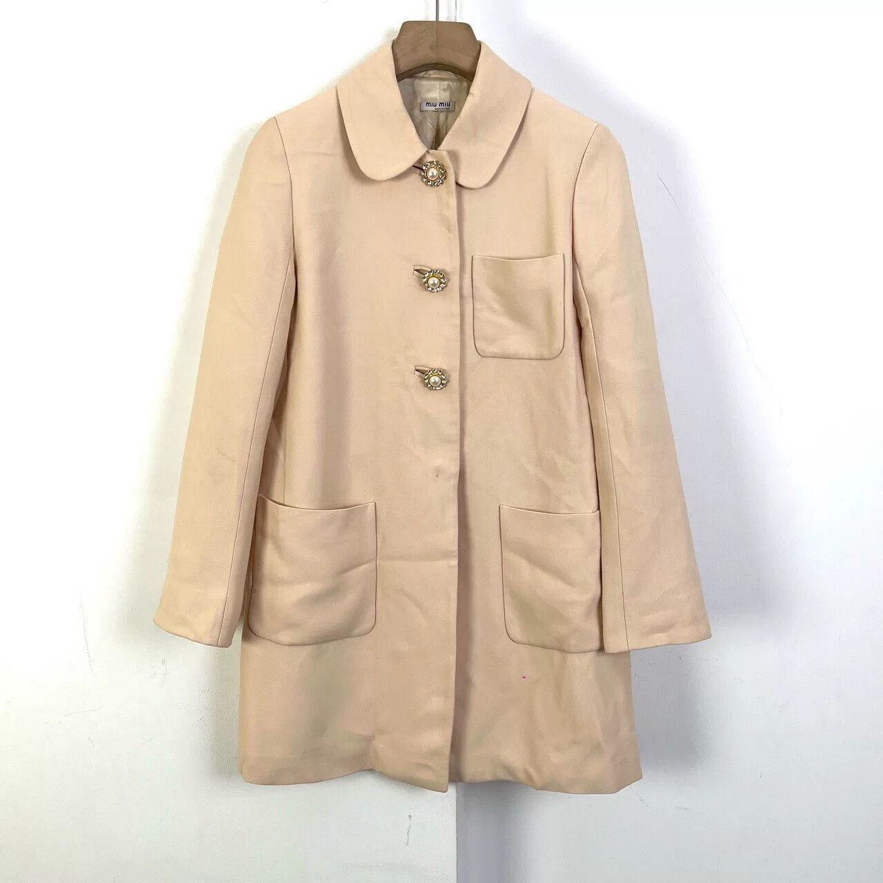 Miu Miu Miumiu Pearl Button Coat Size S / US 4 / IT 40 - 1 Thumbnail