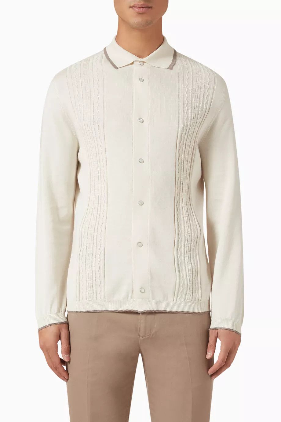 Brunello Cucinelli o1y0526 Cardigan in Cream Size US M / EU 48-50 / 2 - 1 Thumbnail