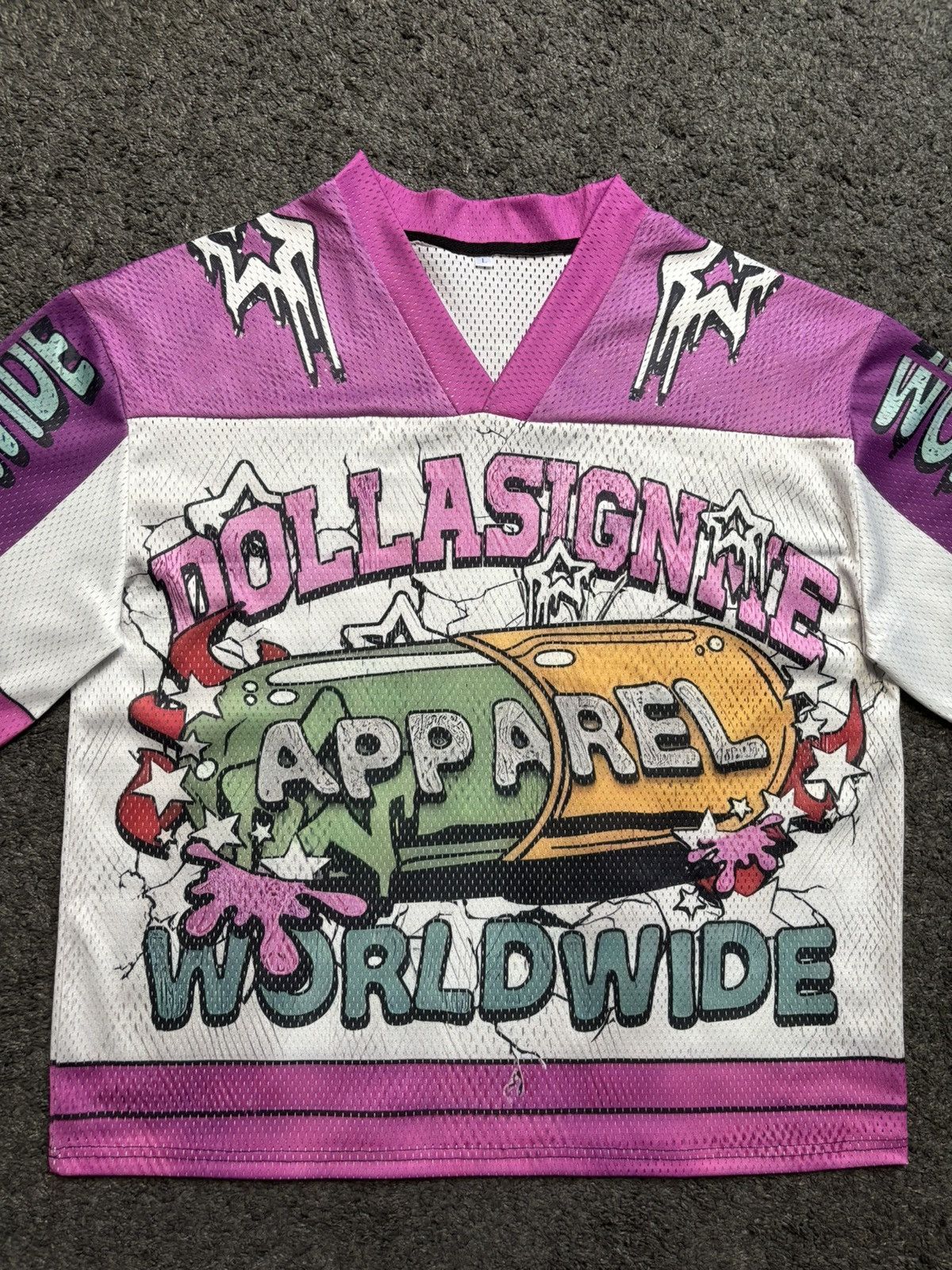 Japanese Brand Vintage dollasignme pills pink white football jersey Size US L / EU 52-54 / 3 - 4 Thumbnail