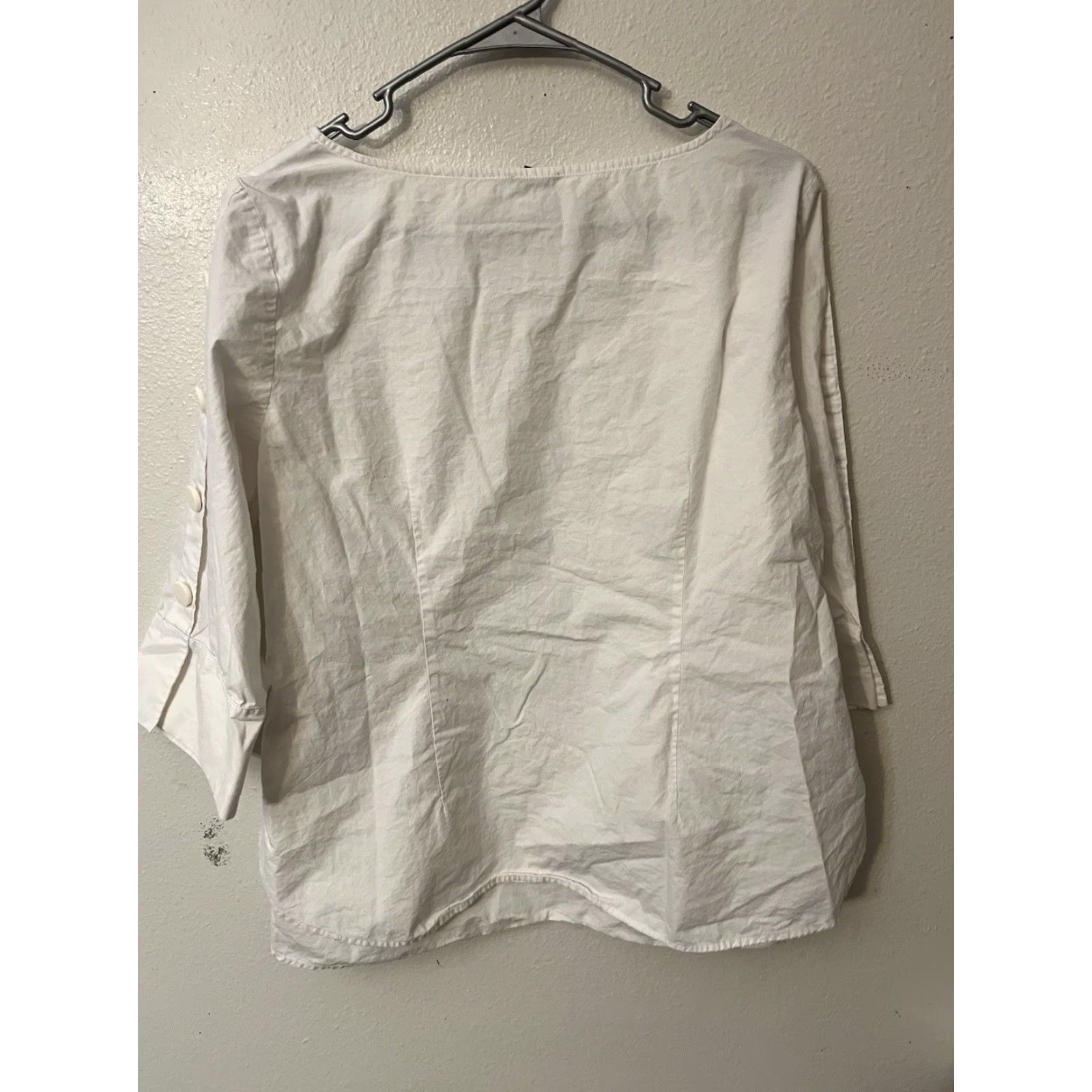 Talbots Talbots Blouse Womens 1XP White Round Neck 3/4 Sleeve Solid Pullover Petites Top Casual Size XL / US 12-14 / IT 48-50 - 3 Thumbnail