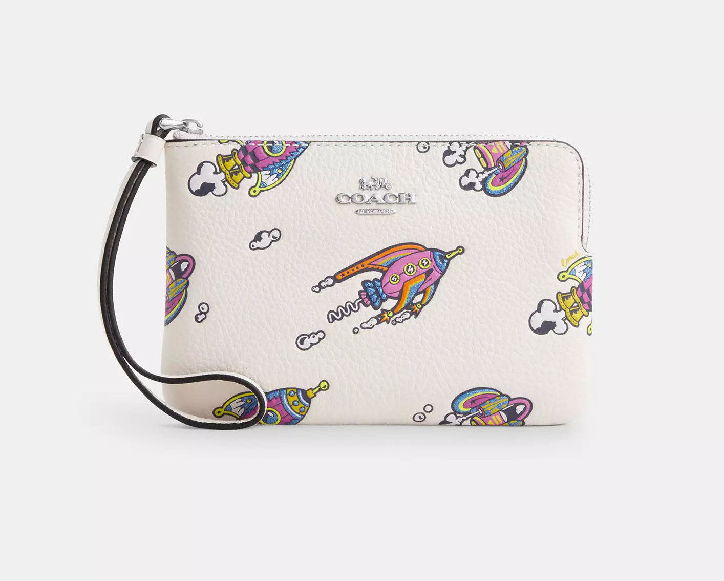 Coach Cosmic Coach Corner Zip Wristlet With Rocket Print CW864 Size ONE SIZE - 6 Thumbnail