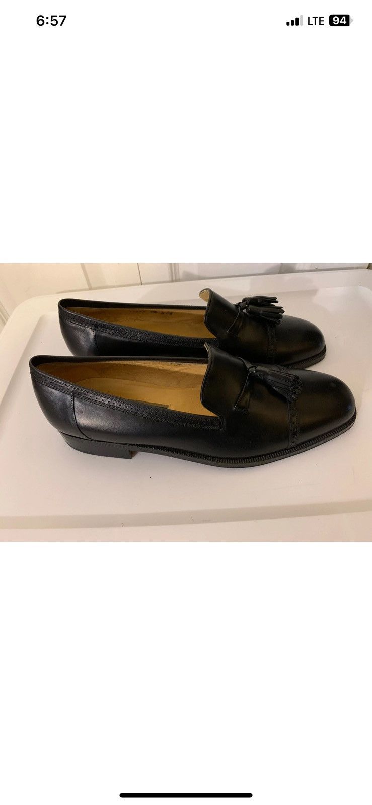 Cole Haan Cole Haan Black Cap-Toe Tassel Loafers Men 10M Made in Italy Size US 10 / EU 43 - 5 Thumbnail