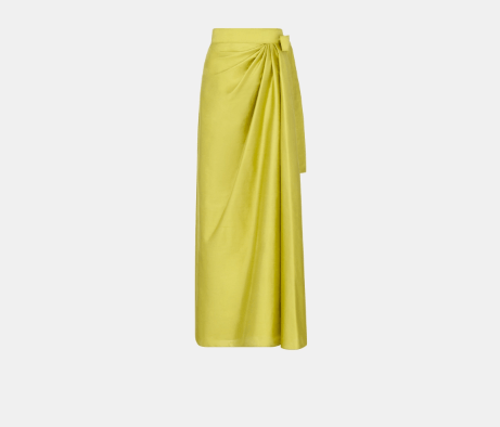 image of Dior O1Bcso1Str0524 Warp Skirt In Yellow, Women's (Size 28)