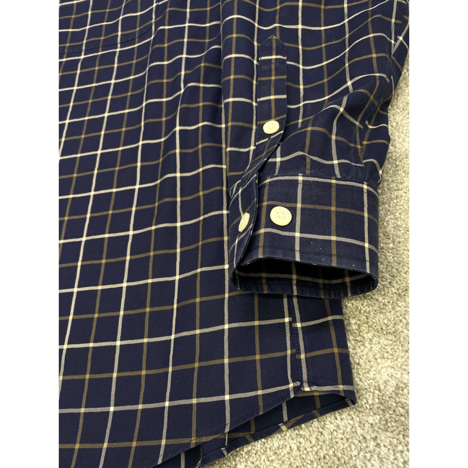 Orvis VINTAGE Orvis 77C9 Long Sleeve Button Up Men's Large Blue Check Shirt 100% Cotton 6612 Size US L / EU 52-54 / 3 - 3 Thumbnail