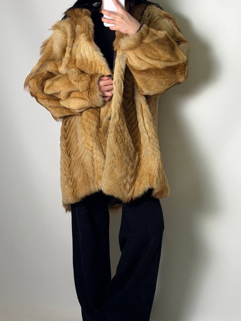 Vintage 80s Genuine Golden Fox Fur Coats 90s Vibe Winter