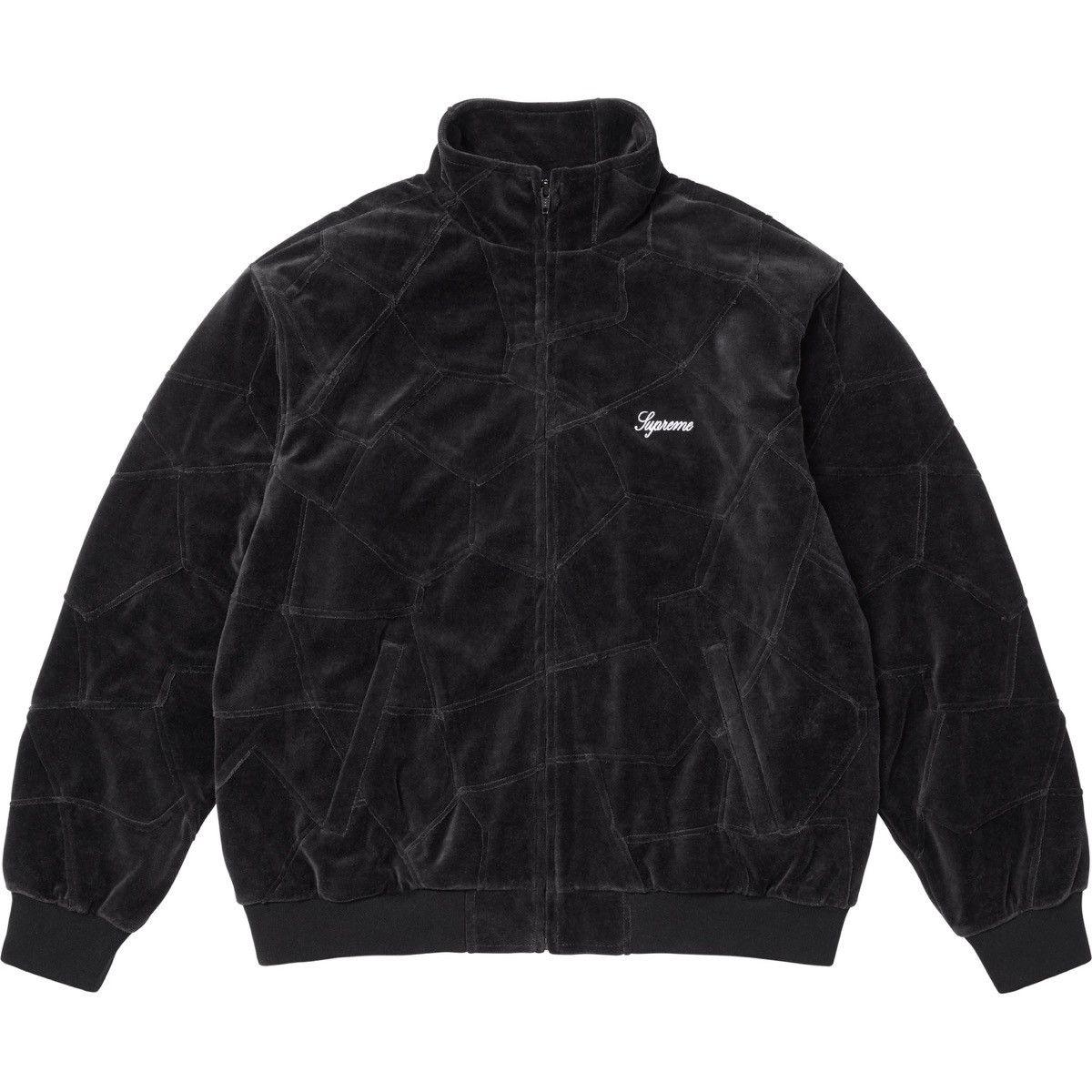 Supreme Supreme PATCHWORK VELOUR TRACK JACKET Black Full Zip Size XL Size US XL / EU 56 / 4 - 1 Thumbnail