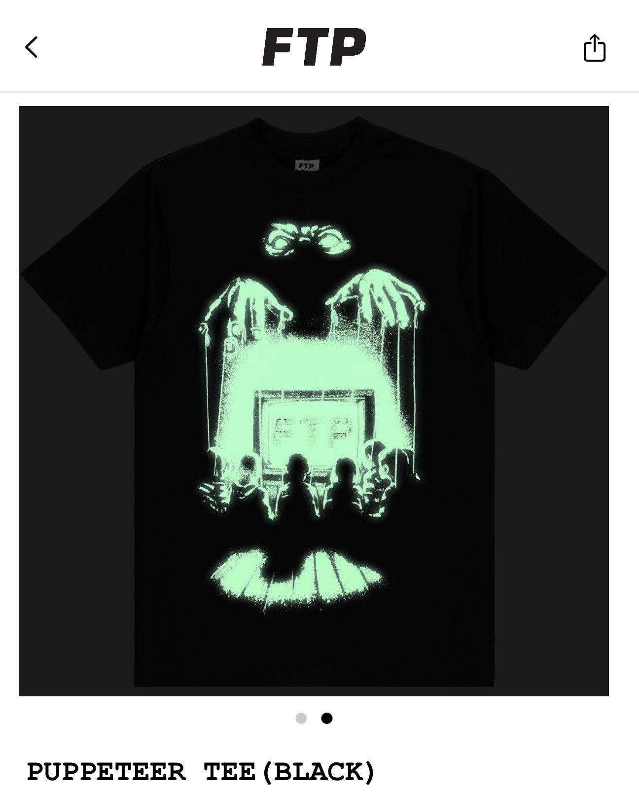Fuck The Population FTP PUPPETEER LOGO TEE (Black) (Medium) Size US M / EU 48-50 / 2 - 2 Thumbnail