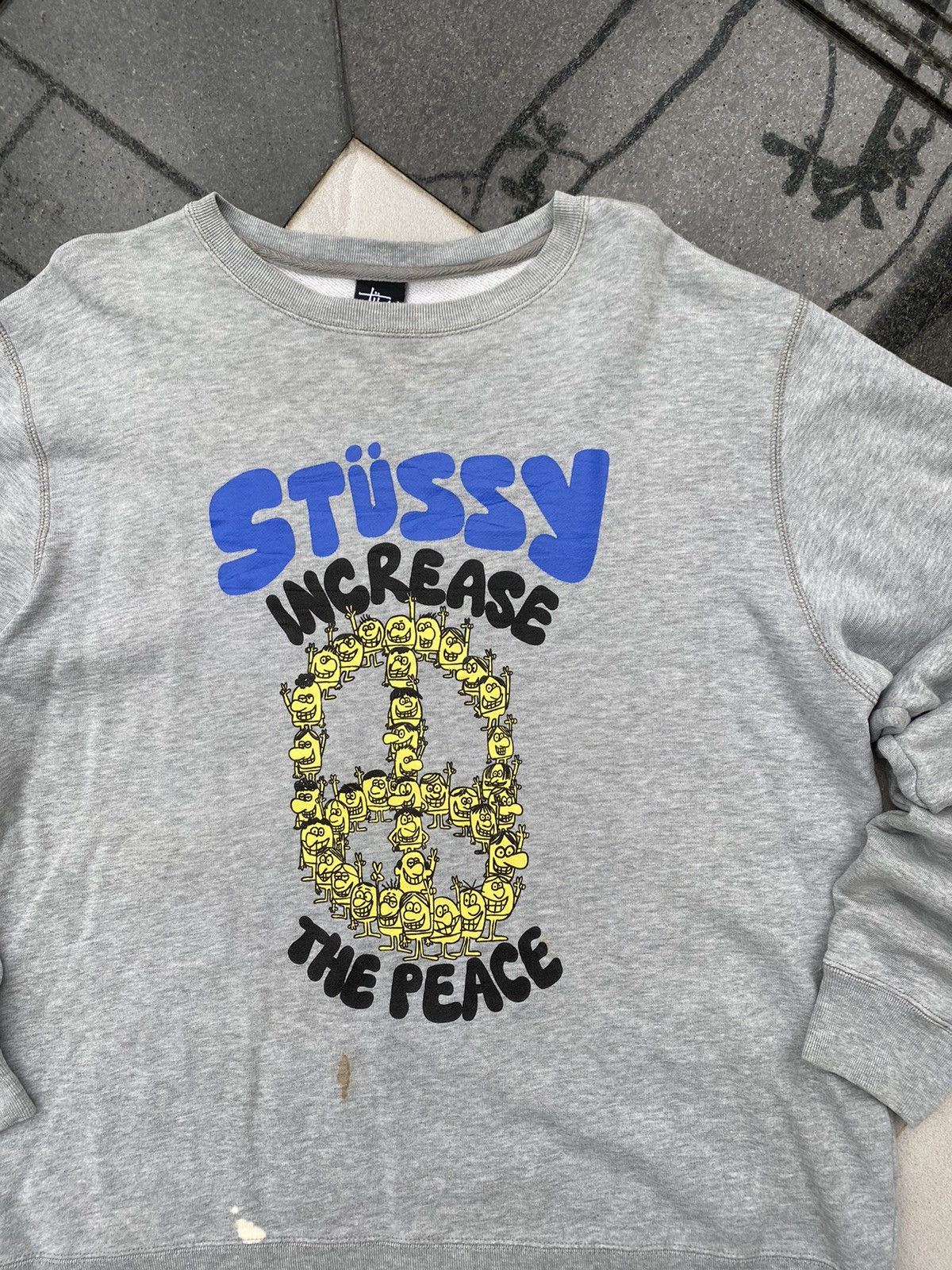 Stussy × Vintage 90S STUSSY RARE SWEATSHIRT BIG LOGO RETRO PEACE Y2K Size US M / EU 48-50 / 2 - 3 Thumbnail
