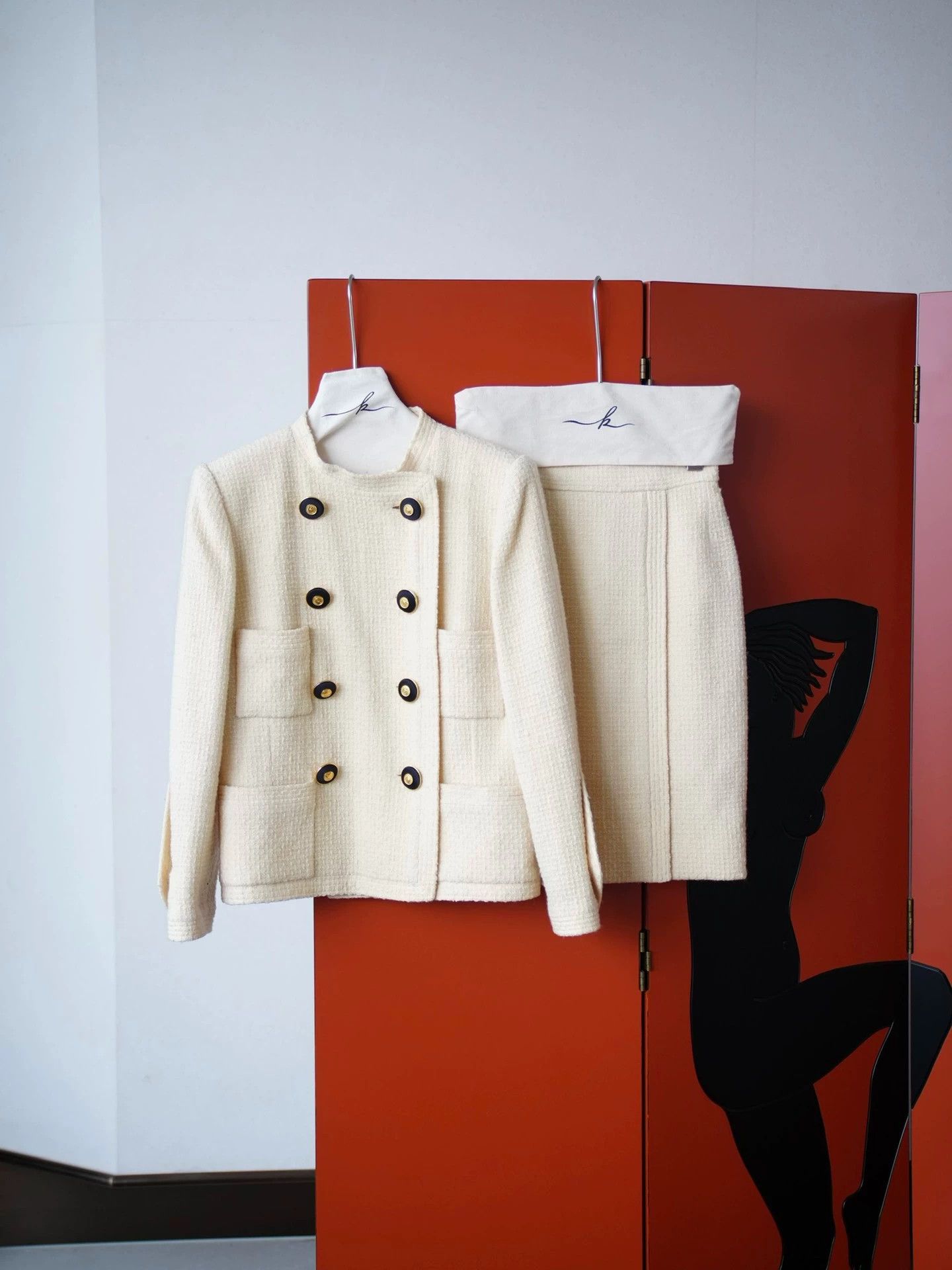 Chanel Chanel 1988 Double-Breasted Cream Top & Skirt Set FR36/S Size XS / US 0-2 / IT 36-38 - 3 Thumbnail