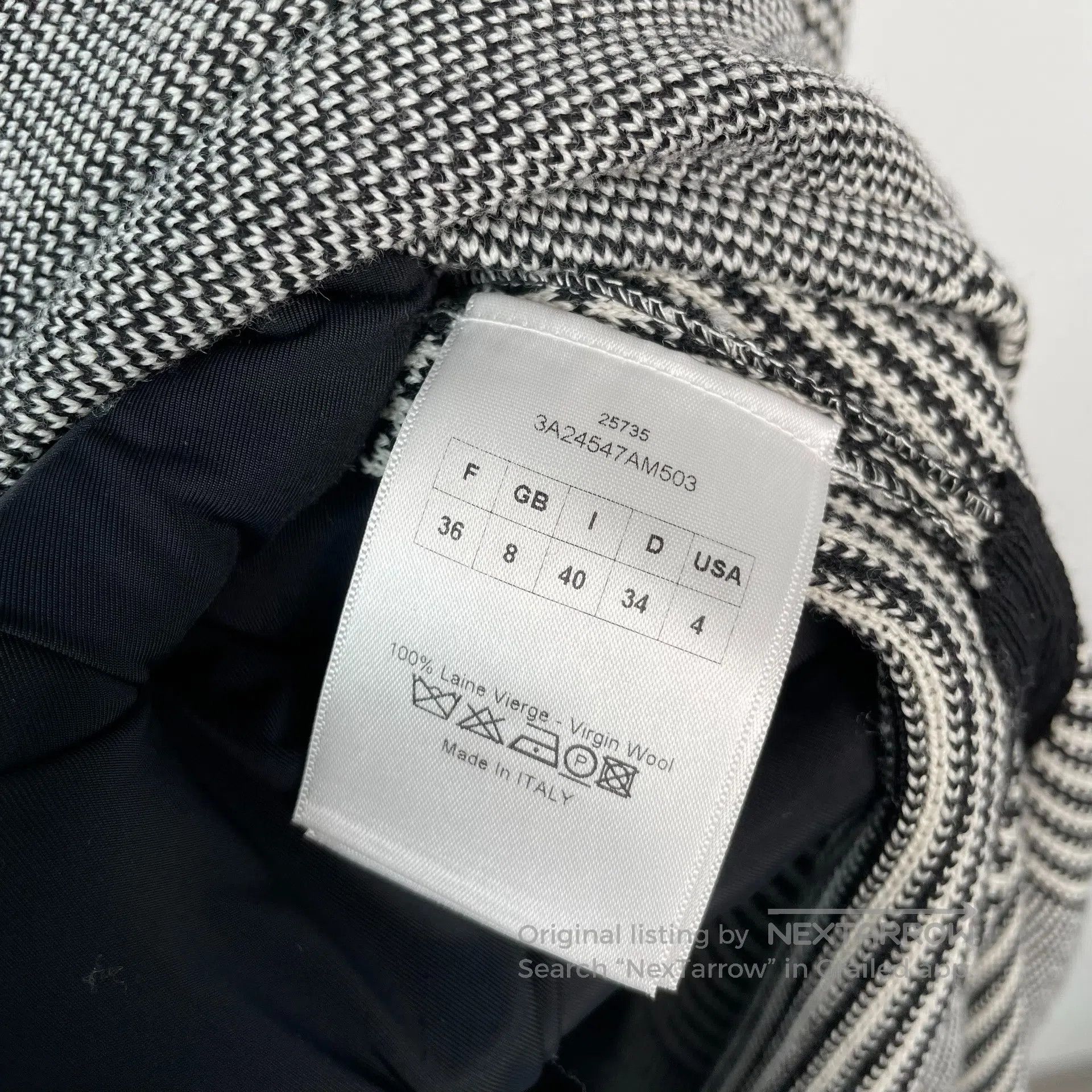 Dior Dior Houndstooth Irregular Wool Nine-quarter Sleeve Knit T Size XS / US 0-2 / IT 36-38 - 6 Thumbnail