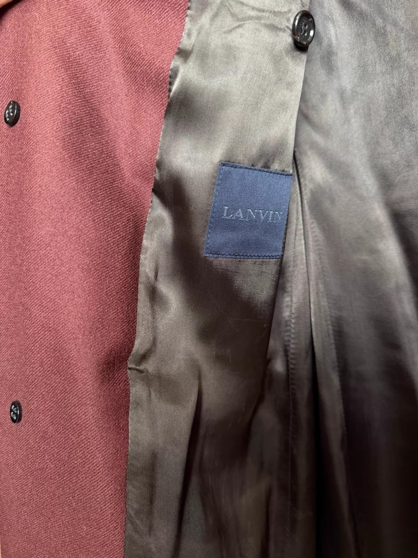 Lanvin Lanvin Leather Collar Chesterfield Dark Red Wool 46 95New Size US S / EU 44-46 / 1 - 7 Thumbnail