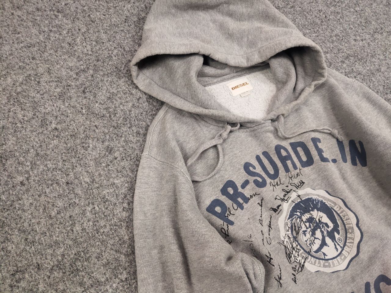 Diesel Vintage Diesel Logo Gray Hoodie Y2K Style Size US M / EU 48-50 / 2 - 7 Thumbnail