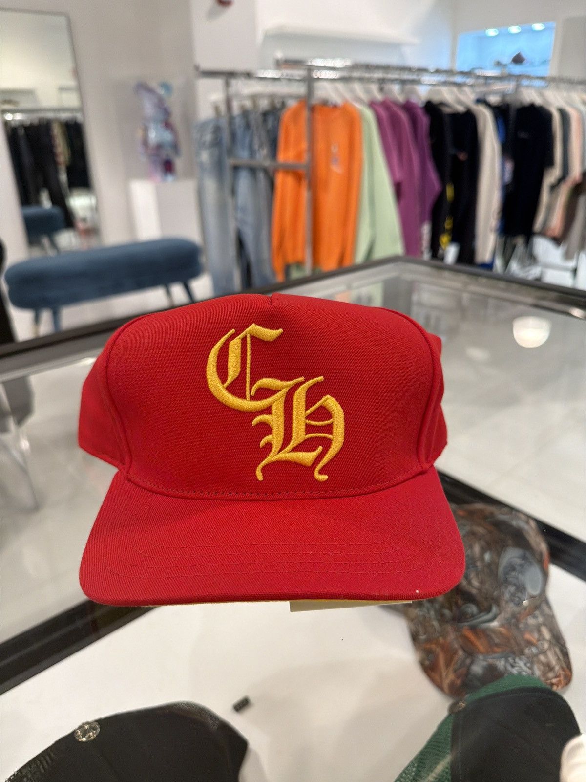 Chrome Hearts Chrome Hearts CH 5 Panel Red Hat Size ONE SIZE - 1 Thumbnail