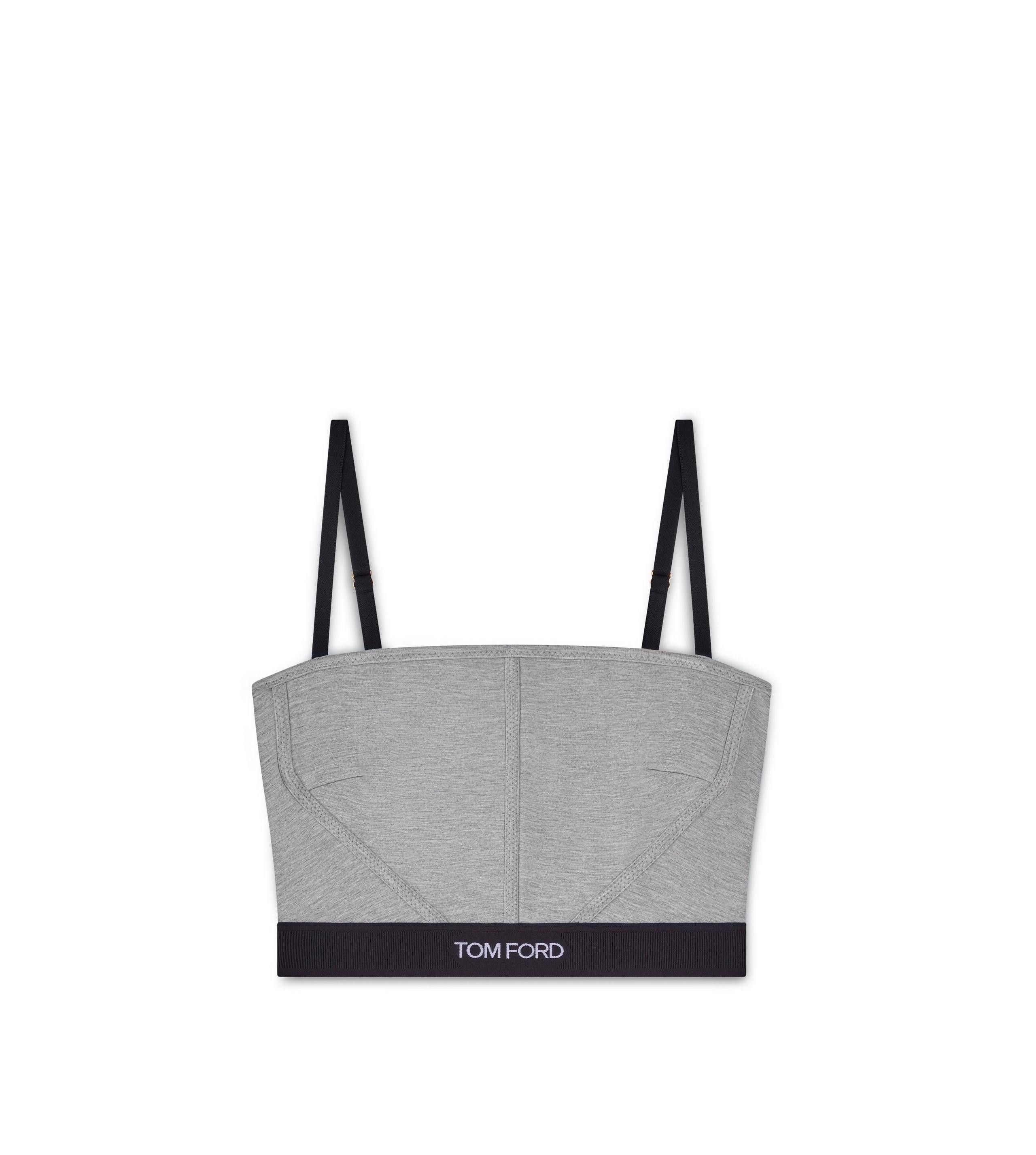 Tom Ford o1y0126 Logo Crop Top in Gray/Black Size M / US 6-8 / IT 42-44 - 1 Thumbnail
