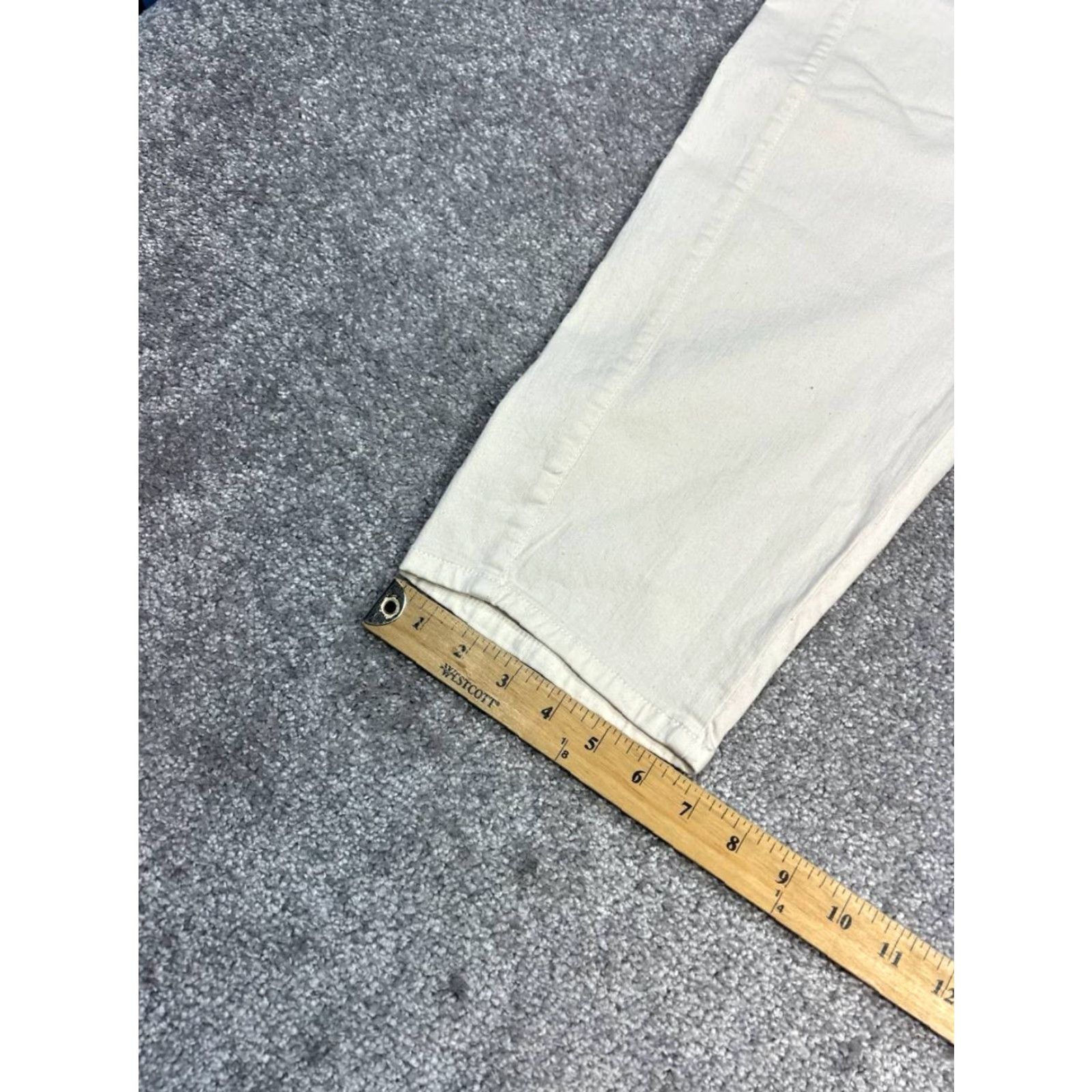 Eileen Fisher Eileen Fisher High Rise Tapered Ankle Pants Womens 14 White Cotton Denim Casual Size 36" / US 14 / IT 50 - 6 Thumbnail
