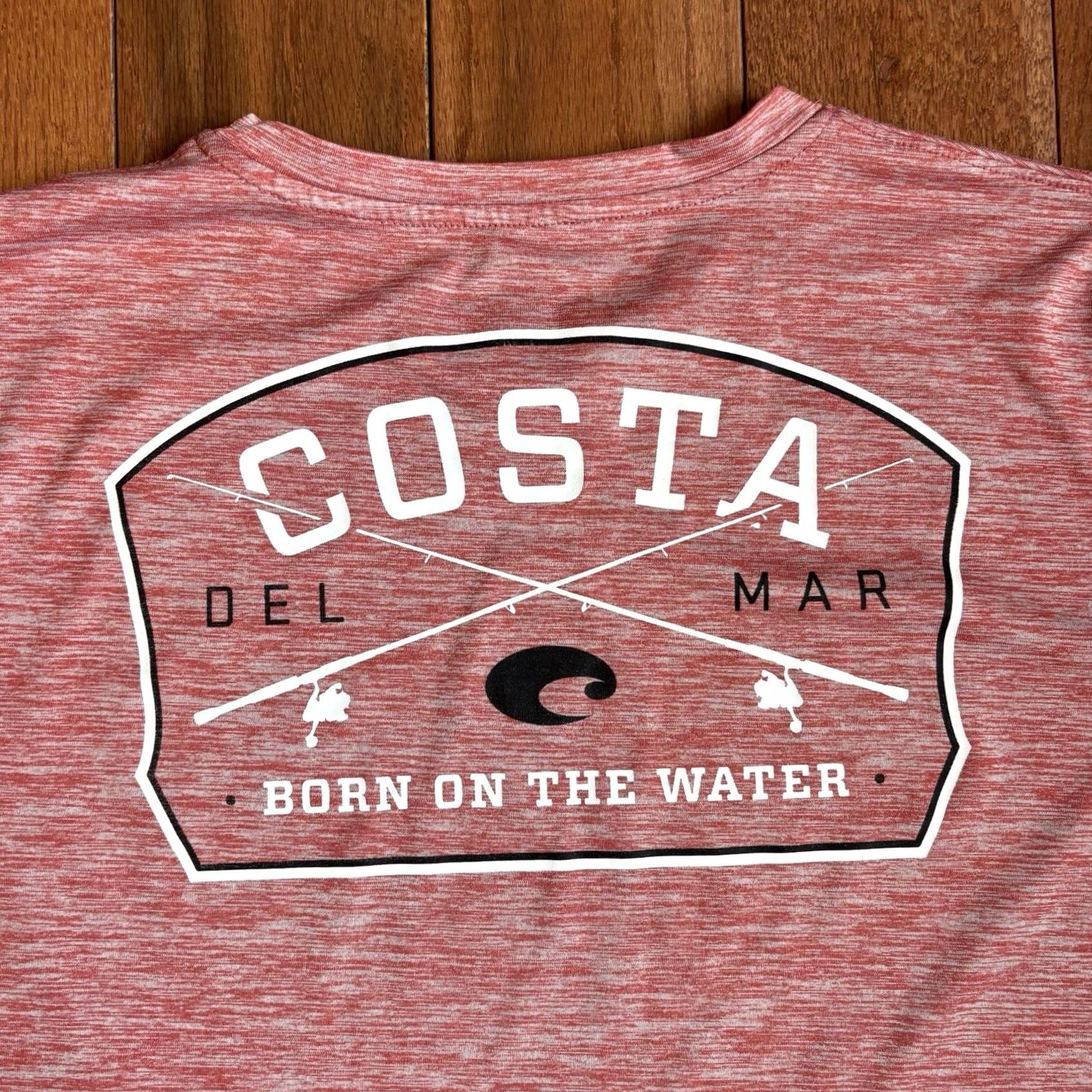 Costa Del Mar Mens COSTA DEL MAR Performance Shirt Red Gray M 100% Polyester Size US M / EU 48-50 / 2 - 2 Thumbnail