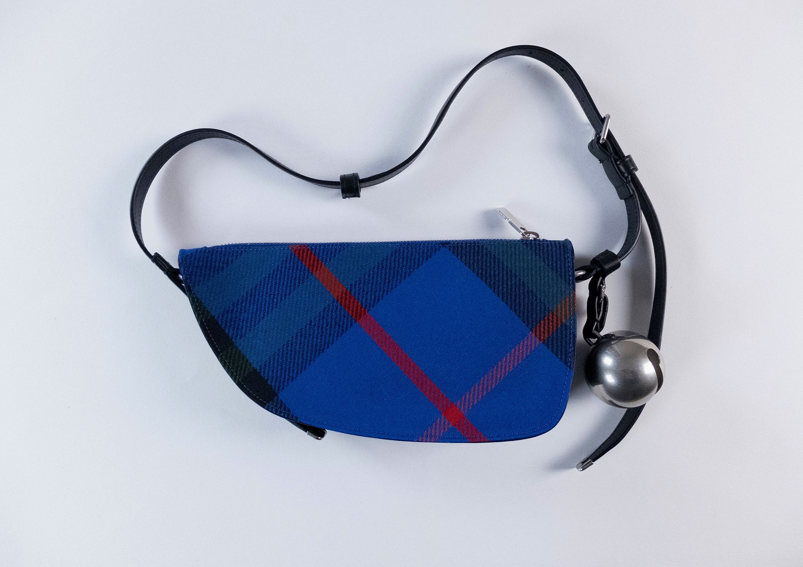 Burberry BURBERRY Shield blue check canvas leather shoulder bag Size ONE SIZE - 5 Thumbnail