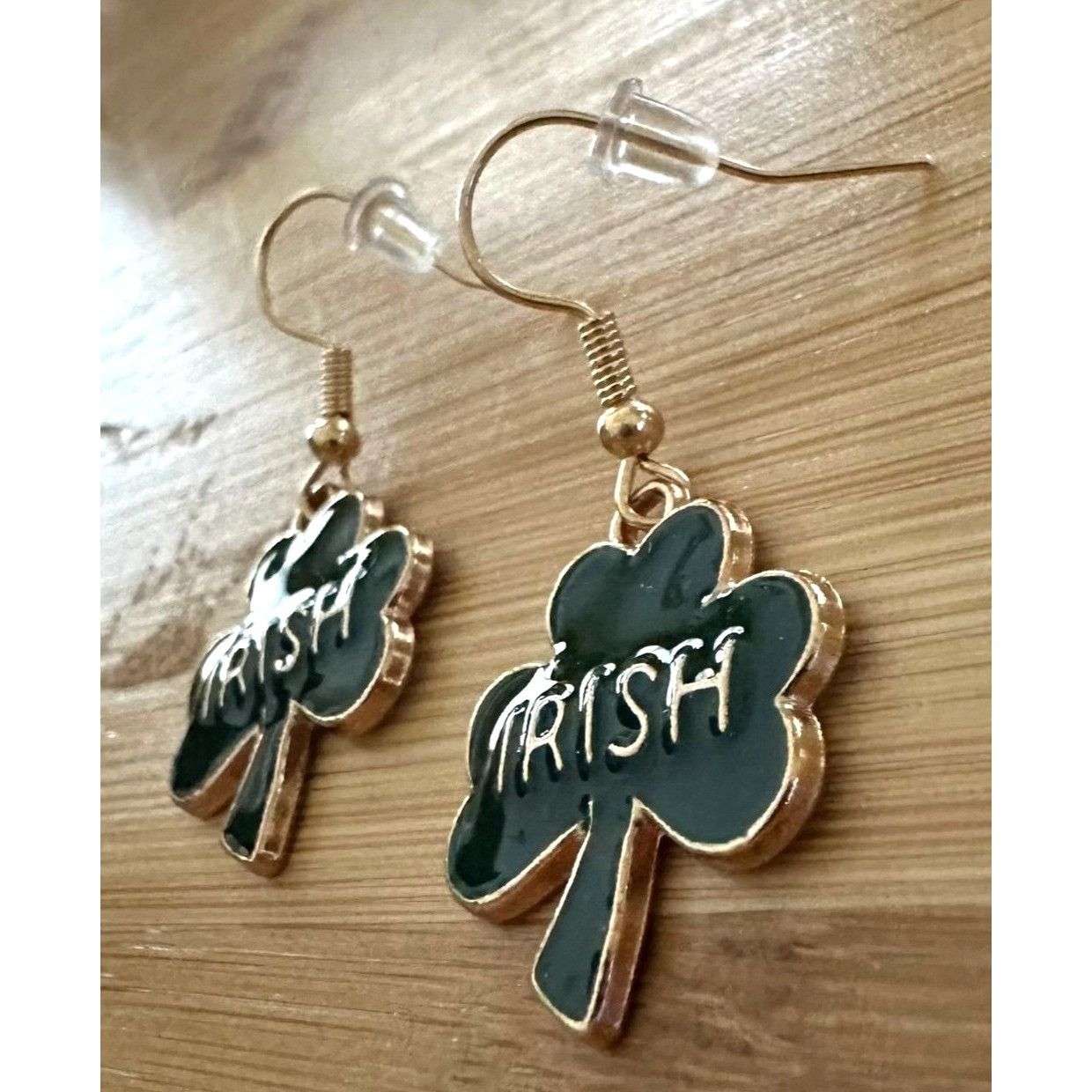 Handmade St Patricks Day Shamrock Earrings Dangle Hooks New Irish Fes Size ONE SIZE - 5 Thumbnail