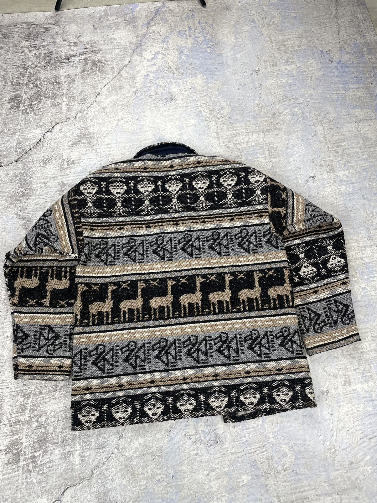 Designer × Handmade × Other Aztek Print navajo Alpaca wool canvas jacket mens Size US M / EU 48-50 / 2 - 6 Thumbnail