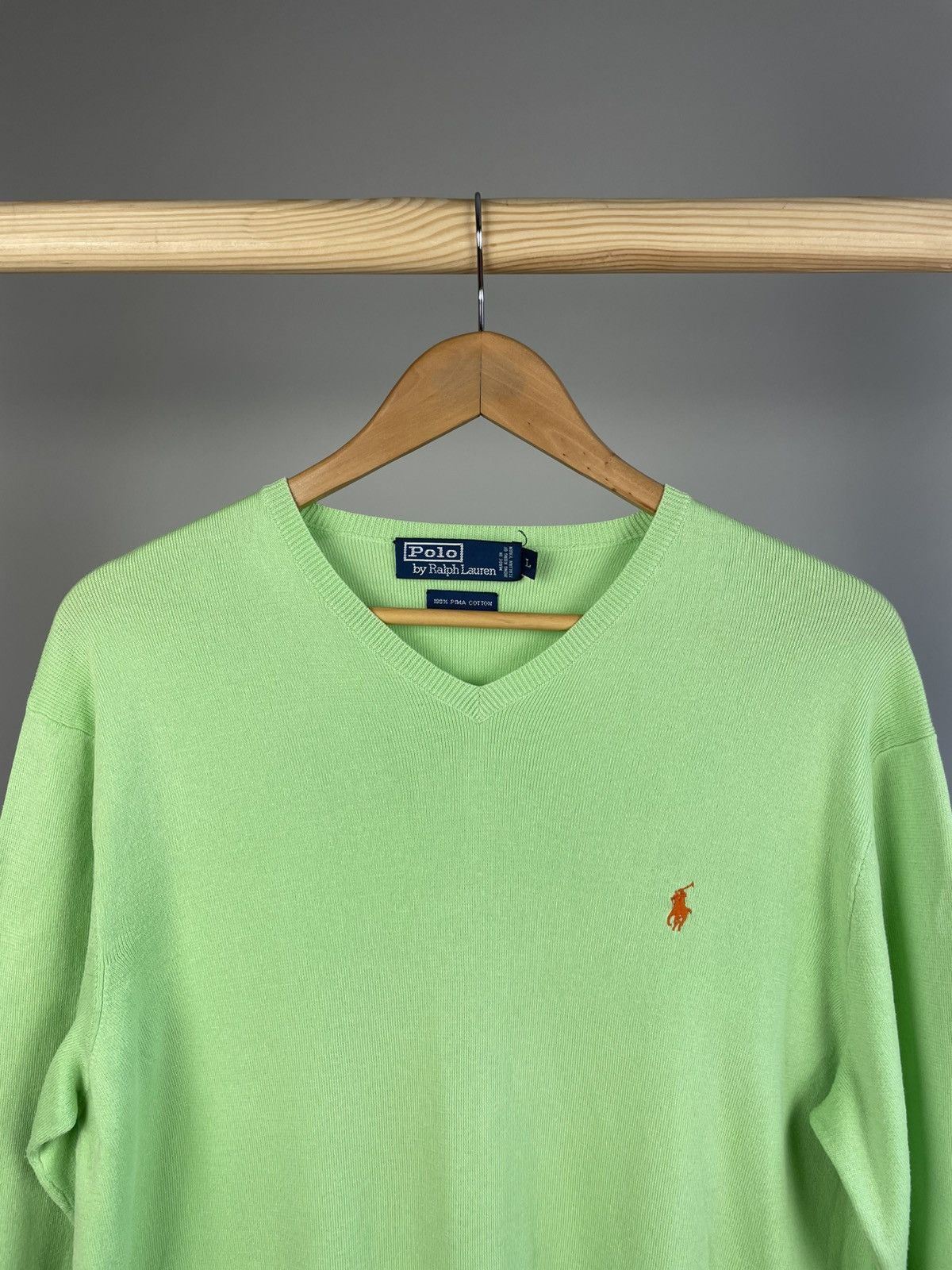 Designer × Polo Ralph Lauren × Vintage Polo Ralph Lauren cotton v neck sweater Size US L / EU 52-54 / 3 - 2 Thumbnail