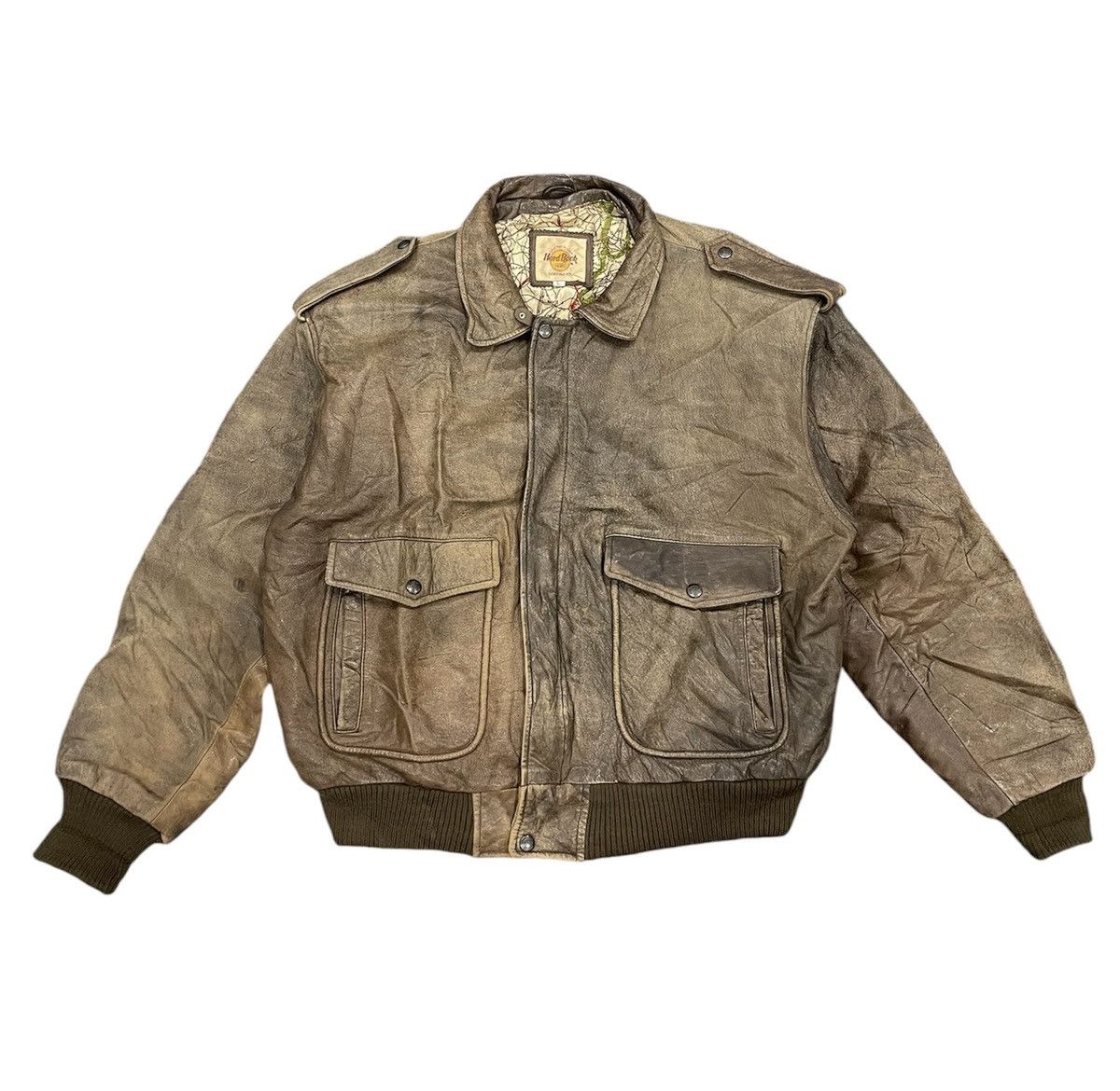 Hard Rock Cafe Vintage Hard Rock Cafe Leather Bomber Jacket Size US L / EU 52-54 / 3 - 2 Thumbnail