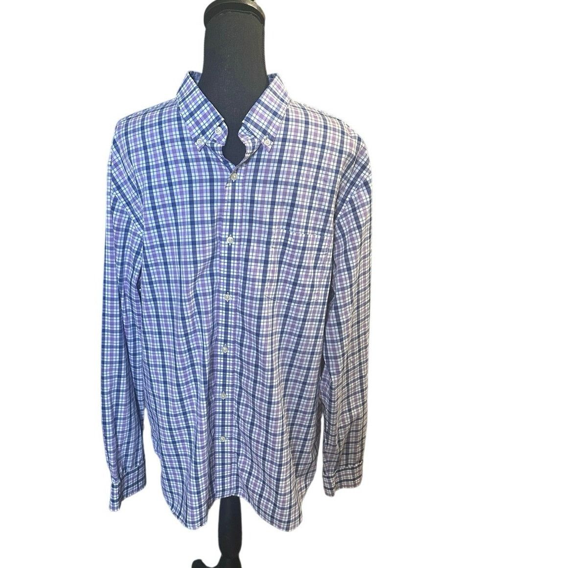 Lands' End Lands’ End Blue Longsleeve Button Up Tailored Fit Shirt Size US XL / EU 56 / 4 - 1 Thumbnail