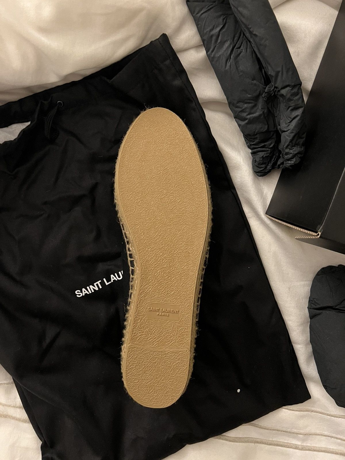 Yves Saint Laurent Saint Laurent Logo Embroidered Slip-On Espadrilles Size US 8.5 / IT 38.5 - 12 Thumbnail