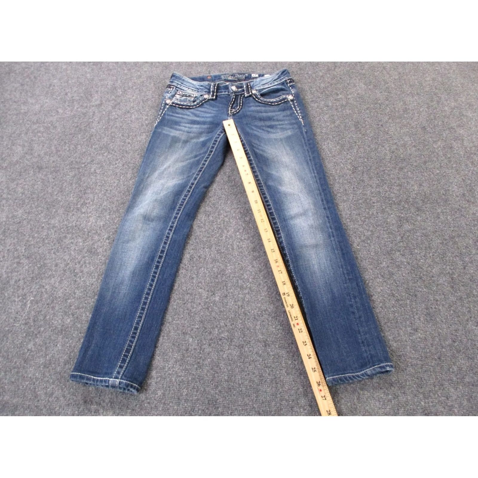 Miss Me Miss Me Jeans Womens 25 Blue Denim Buckle Skinny Faded Y2K Casual Stretch Jeans Girls Womens 25 Blue Denim Buckle Skinny Faded Y2K Casual Stretch Size 42" / US 20 - 4 Thumbnail
