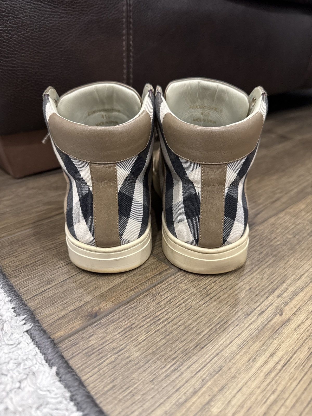 Burberry Burberry High-Top Tartan Leather-Suede-Cloth Sneaker Size US 8.5 / EU 41-42 - 6 Thumbnail