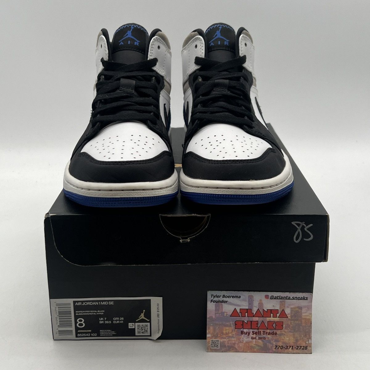 Jordan Brand Air Jordan 1 Mid Royal black toe Size US 8 / EU 41 - 2 Thumbnail