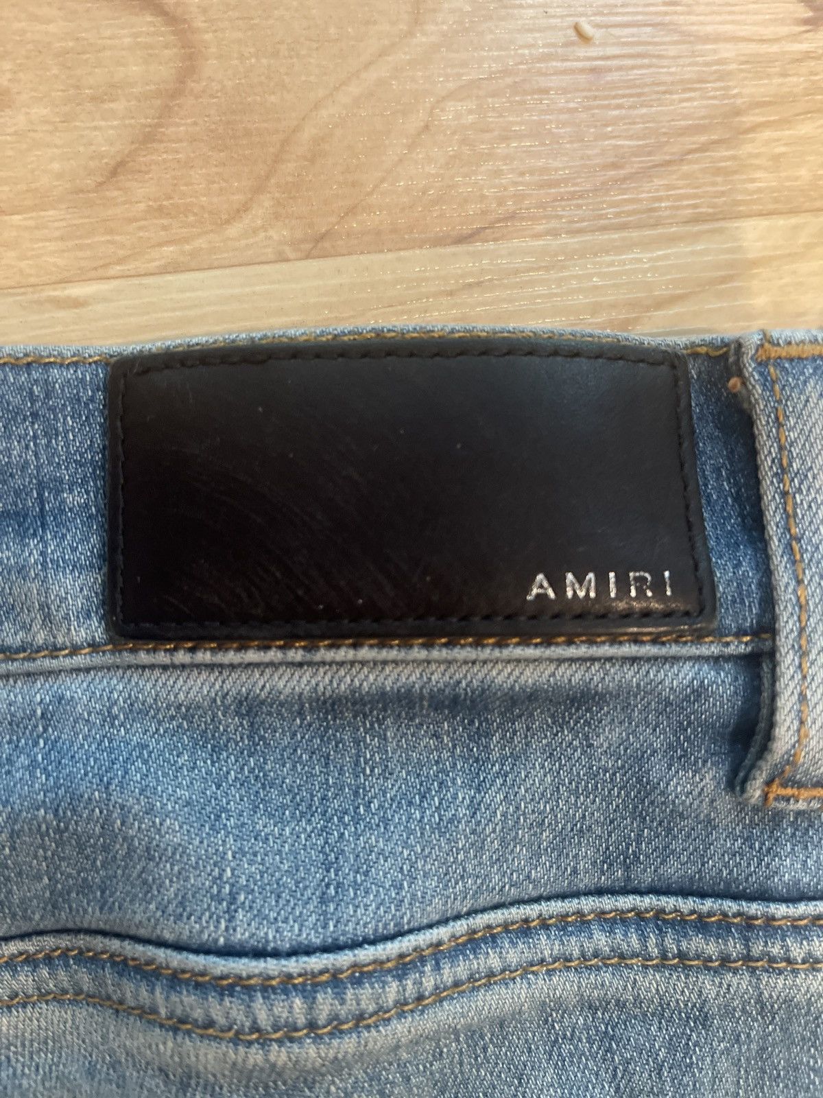 Amiri AMIRI Leather Stitch Logo Clay Indigo Jean Size US 31 - 5 Thumbnail