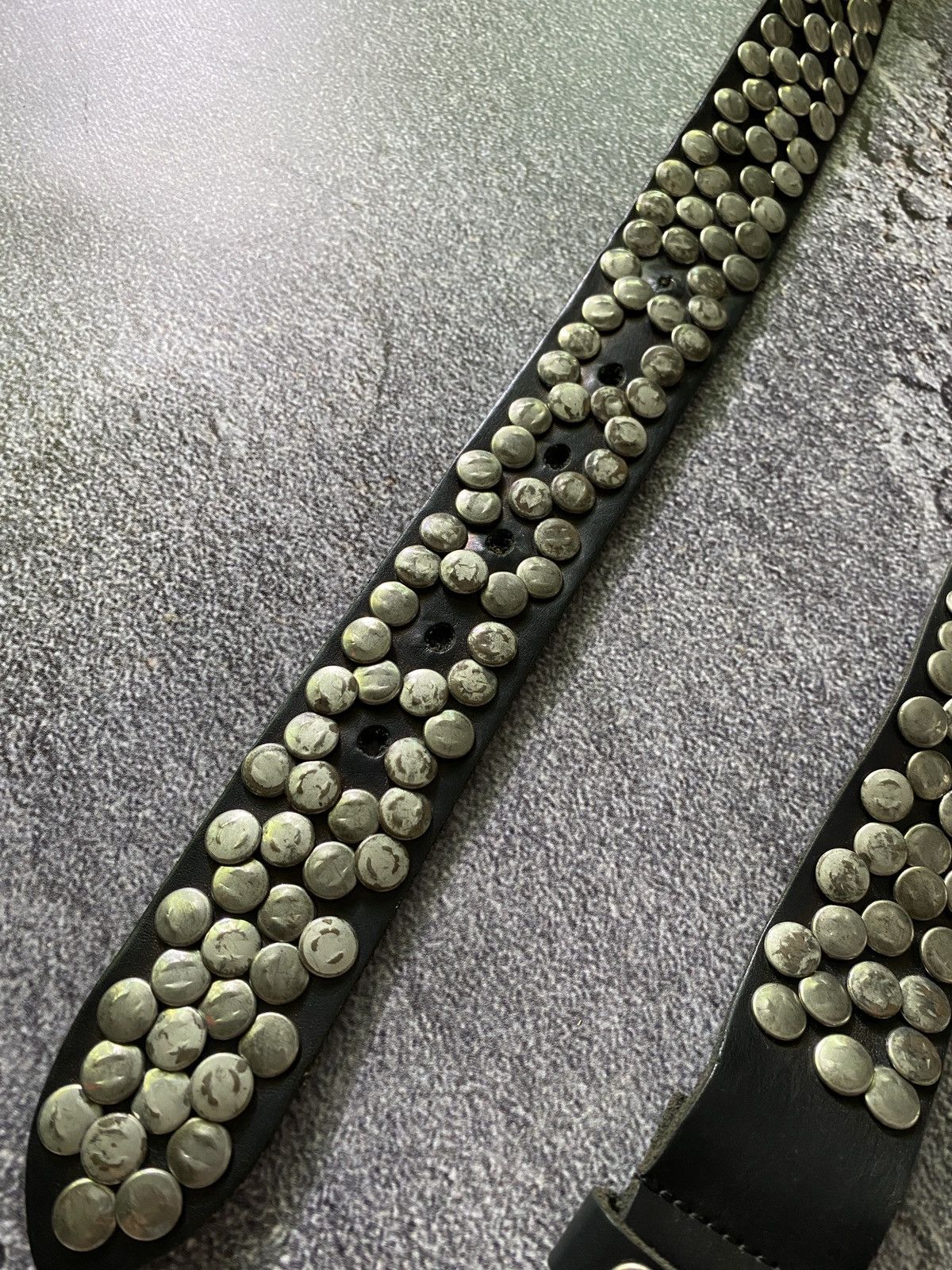 Leather Vintage avant garde studded leather belt y2k Size 34 - 5 Thumbnail
