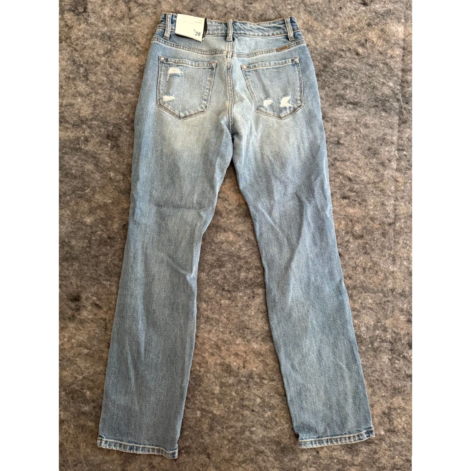 Vintage KanCan Jeans Straight Leg Distressed Women's Size 5/26 Light Wash NWT Size 27" / US 4 / IT 40 - 3 Thumbnail