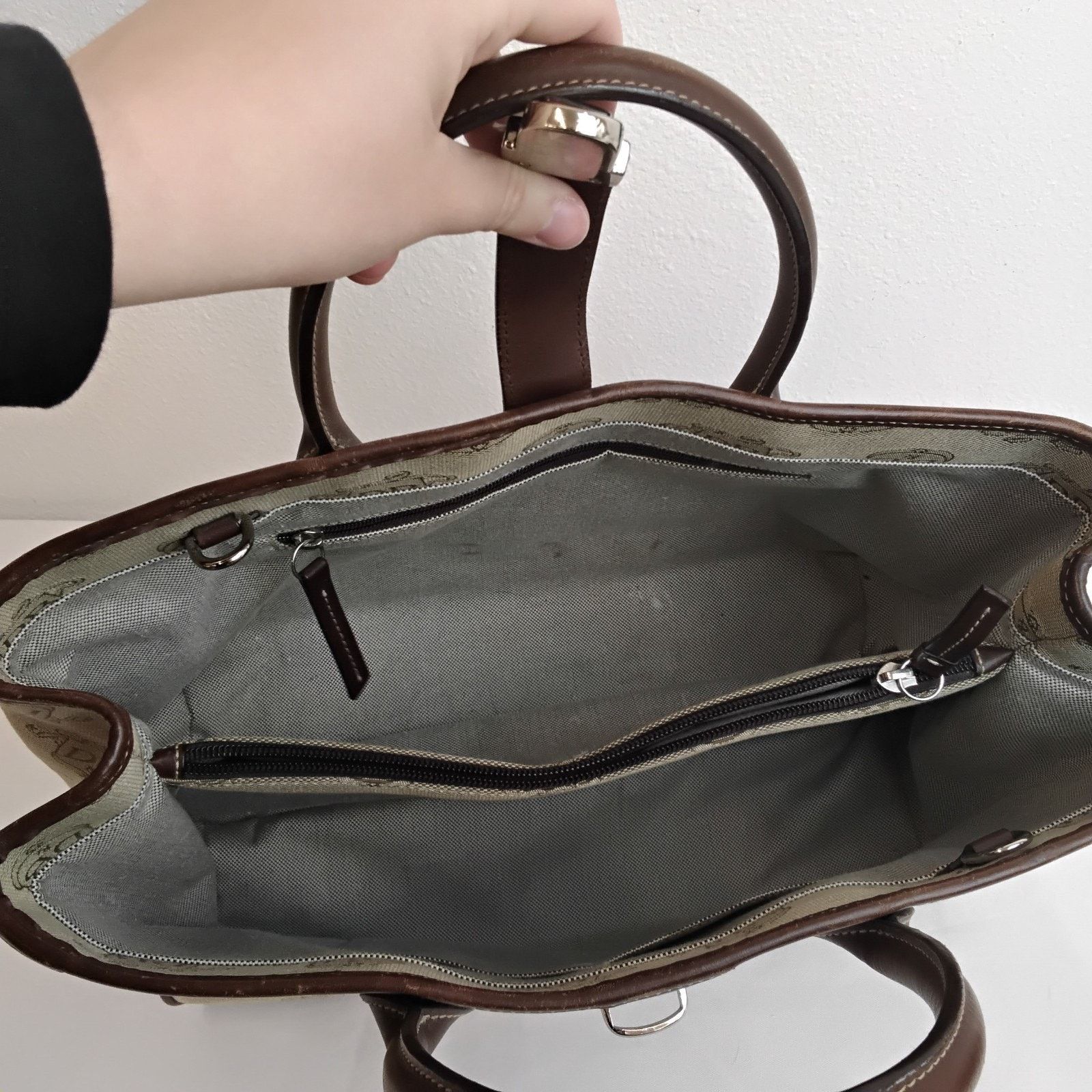 Dooney & Bourke Dooney & Bourke Jacquard Satchel Bag Brown DB Logo Canvas Size ONE SIZE - 13 Thumbnail