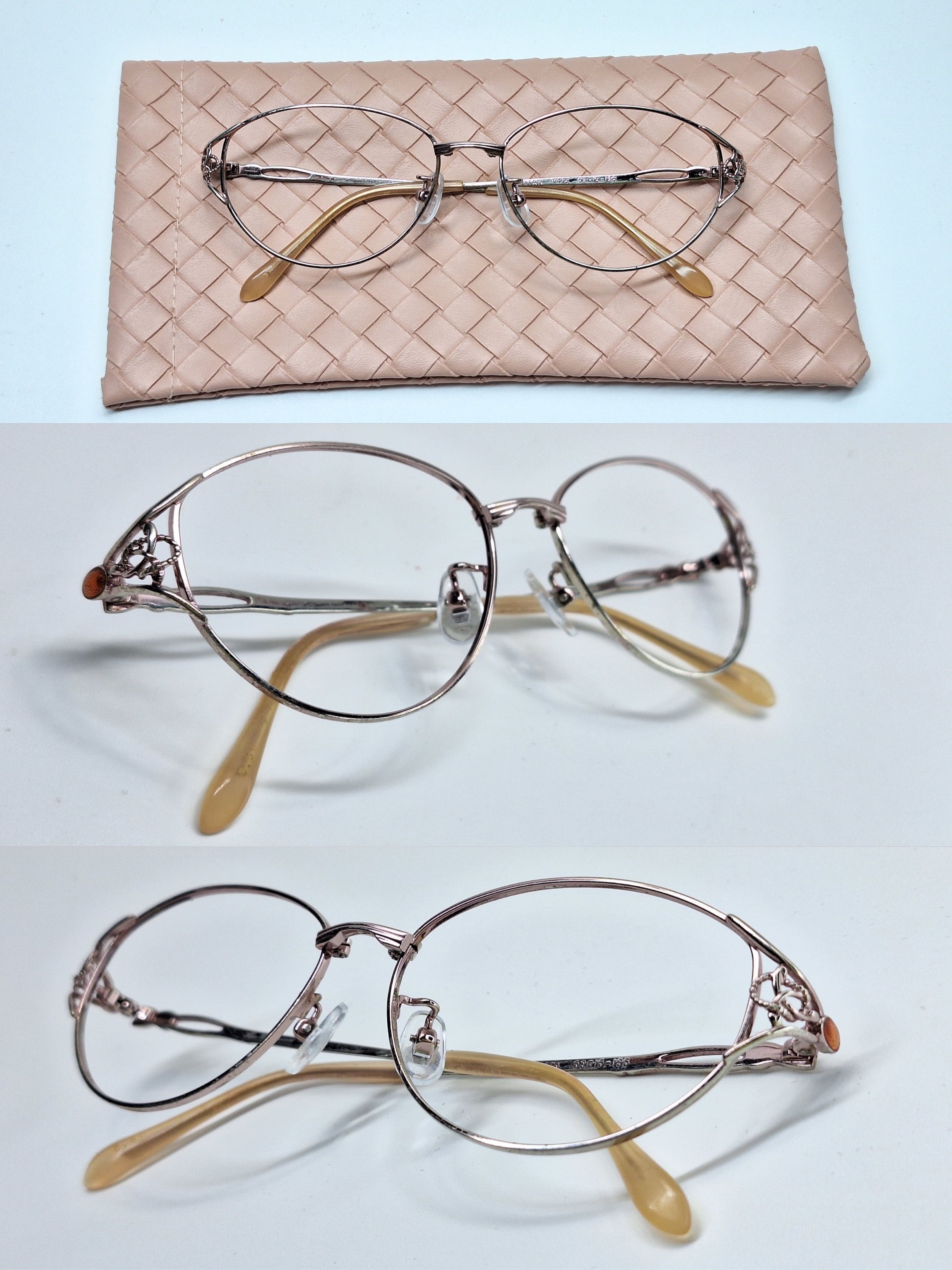 Other 00s Japan Vintage T415 Pink Gold Amber Titanium Frame Size ONE SIZE - 2 Thumbnail