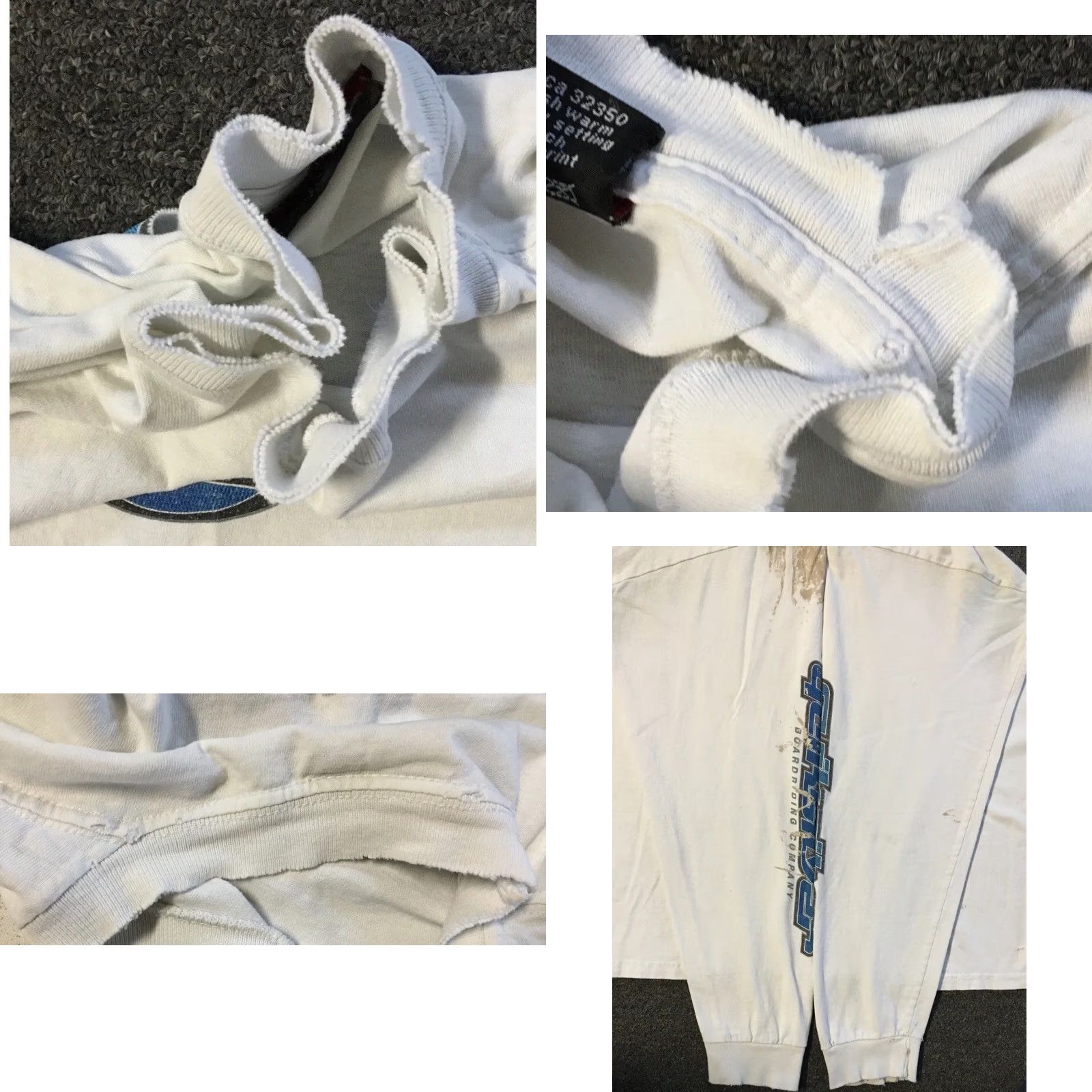 Billabong VINTAGE Quiksilver Thrashed Faded Distress Shirt L USA Surf Skate Grunge OP 90s Y2K Shirt Mens Large White Logo Beach Water Graphic Tee Distressed 90s Size US L / EU 52-54 / 3 - 9 Thumbnail