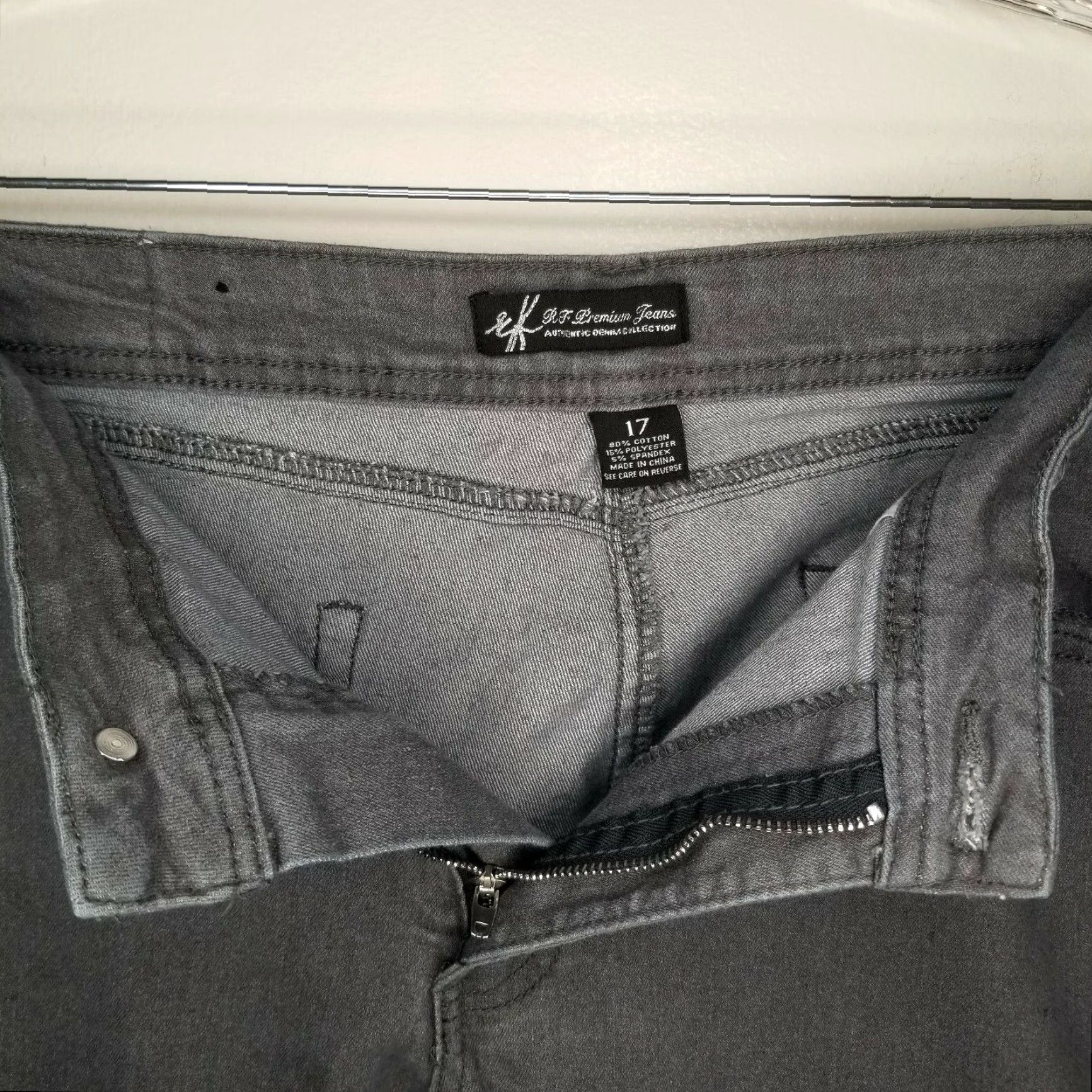 Denime RF Premium Jeans Straight Denim Pants Womens Size 17 Gray Regular Fit Bleached Spots Photos Included Size 38" / US 16 / IT 52 - 3 Thumbnail