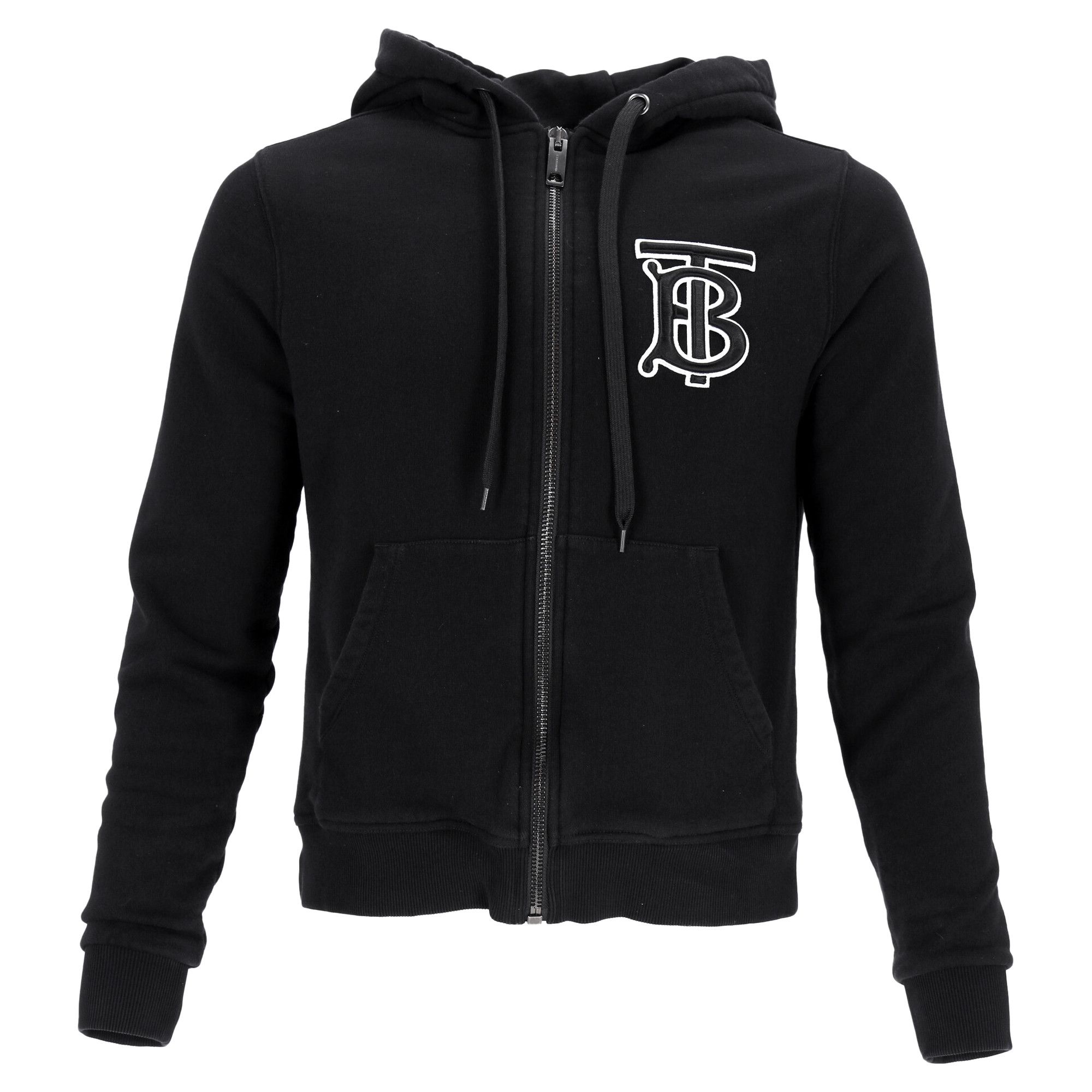 Burberry Burberry Aubree Logo Zipped Hoodie in Black Cotton Size US L / EU 52-54 / 3 - 1 Thumbnail