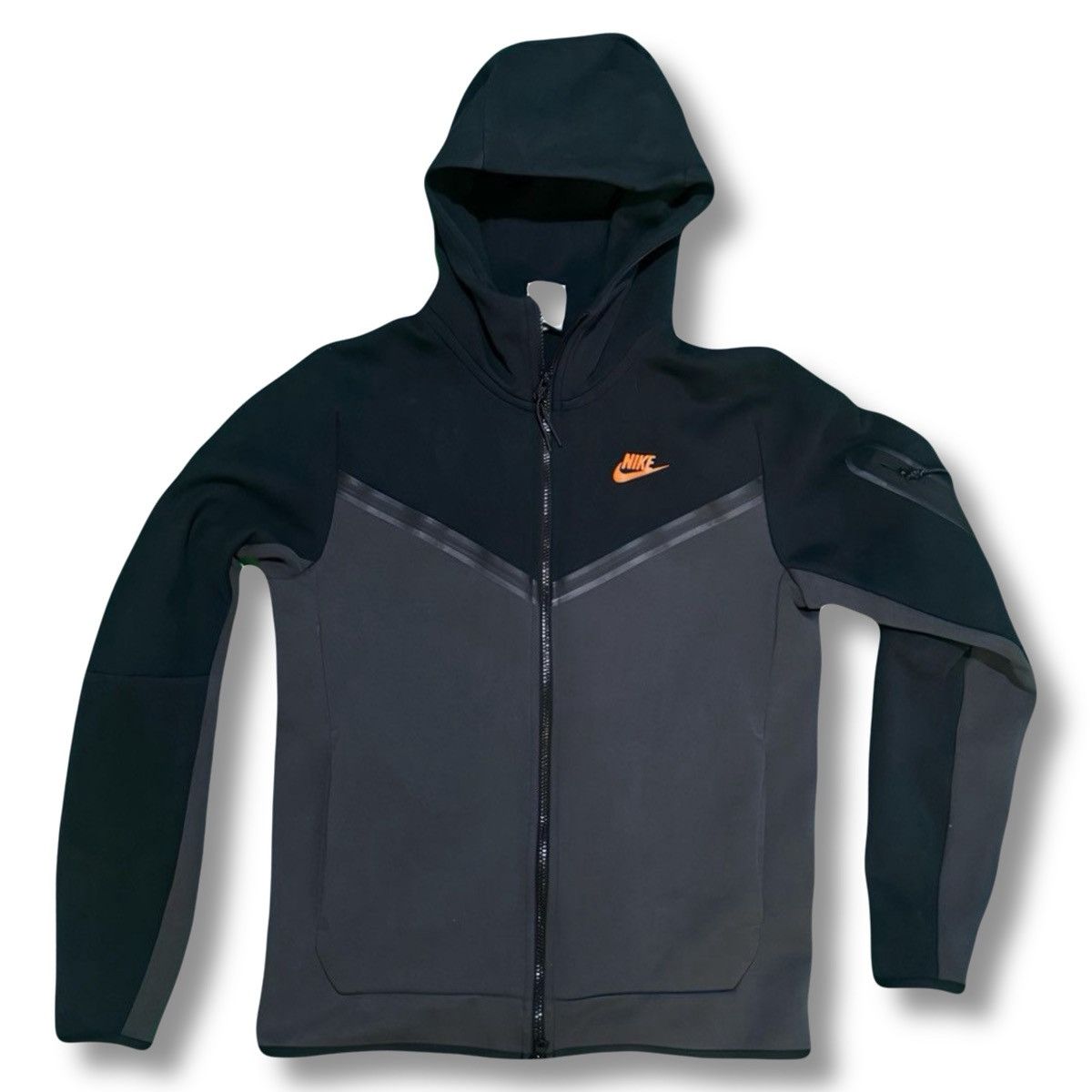 Nike NikeTech Full Zip Hoodie Dark Smoke Grey/Safety Orange Size US S / EU 44-46 / 1 - 1 Thumbnail