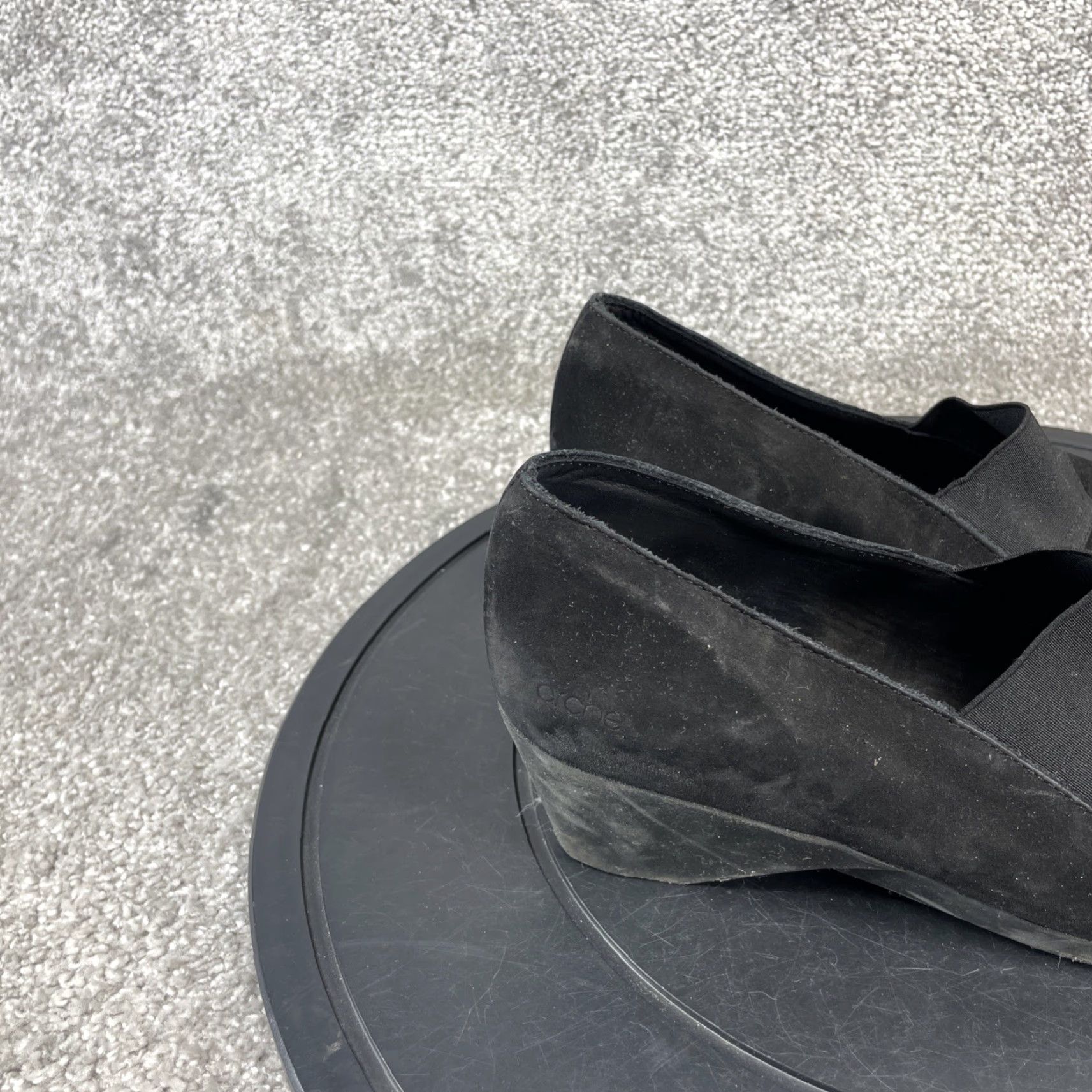 Vintage VINTAGE Arche Women's Wedge Pumps Size 38 EU 7.5 US Leather Slip-On Black Casual Size US 7.5 / IT 37.5 - 3 Thumbnail