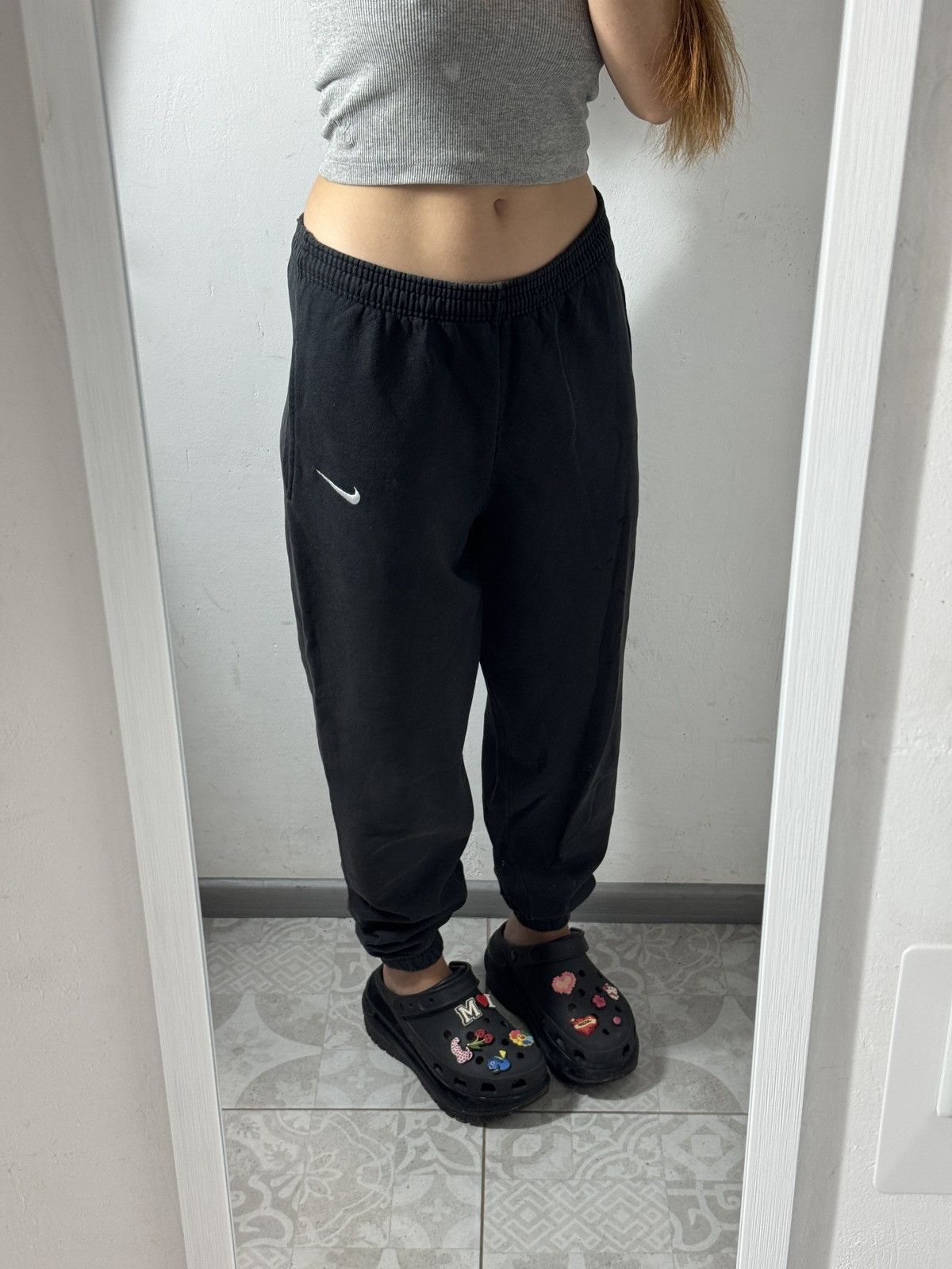 Nike VINTAGE NIKE MINI SWOOSH MADE IN USA SWEATPANTS Size 30" / US 8 / IT 44 - 1 Thumbnail