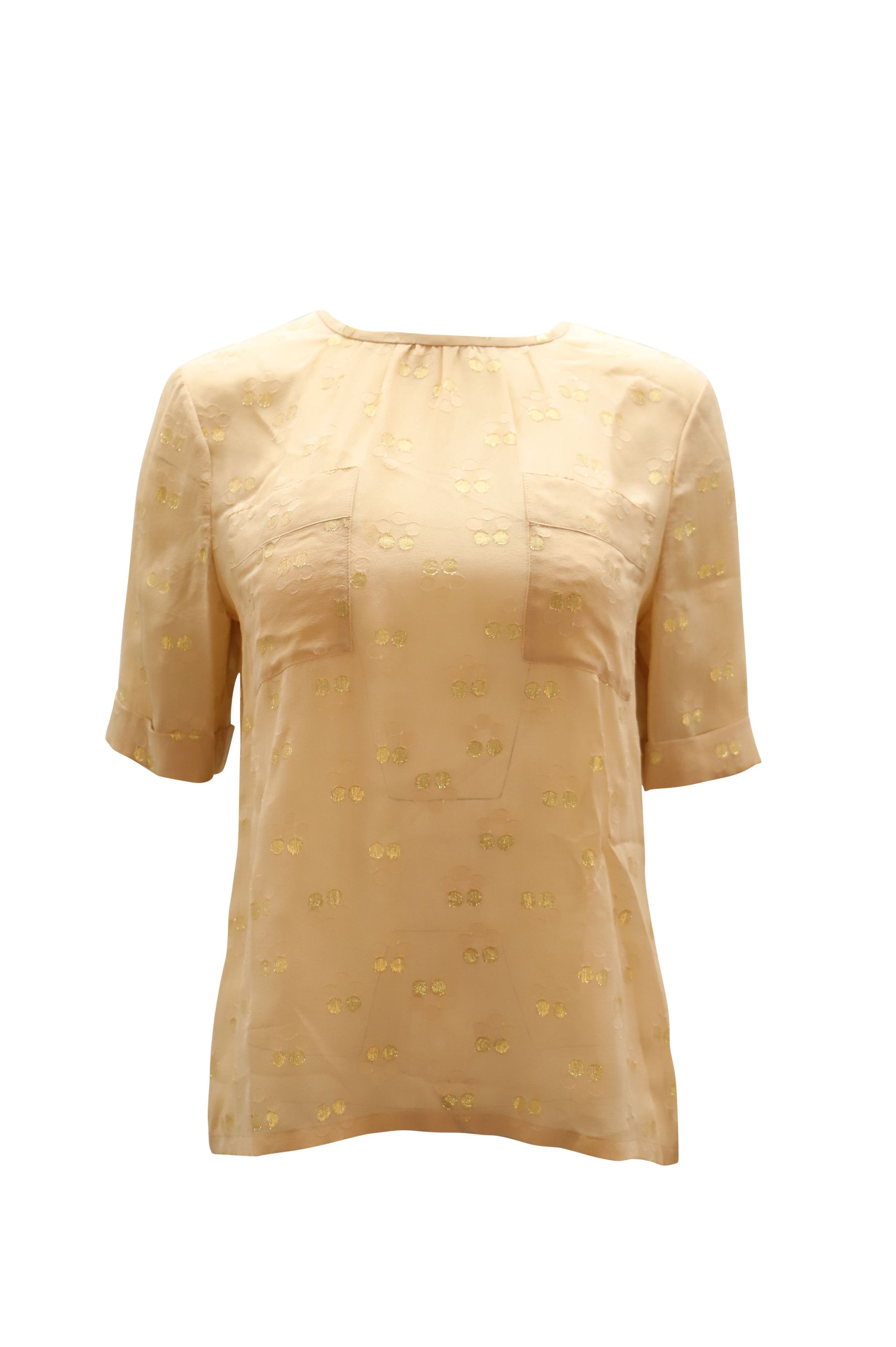 Marc by Marc Jacobs Marc by Marc Jacobs Sheer Blouse with Gold in Pink Silk Size S / US 4 / IT 40 - 1 Thumbnail
