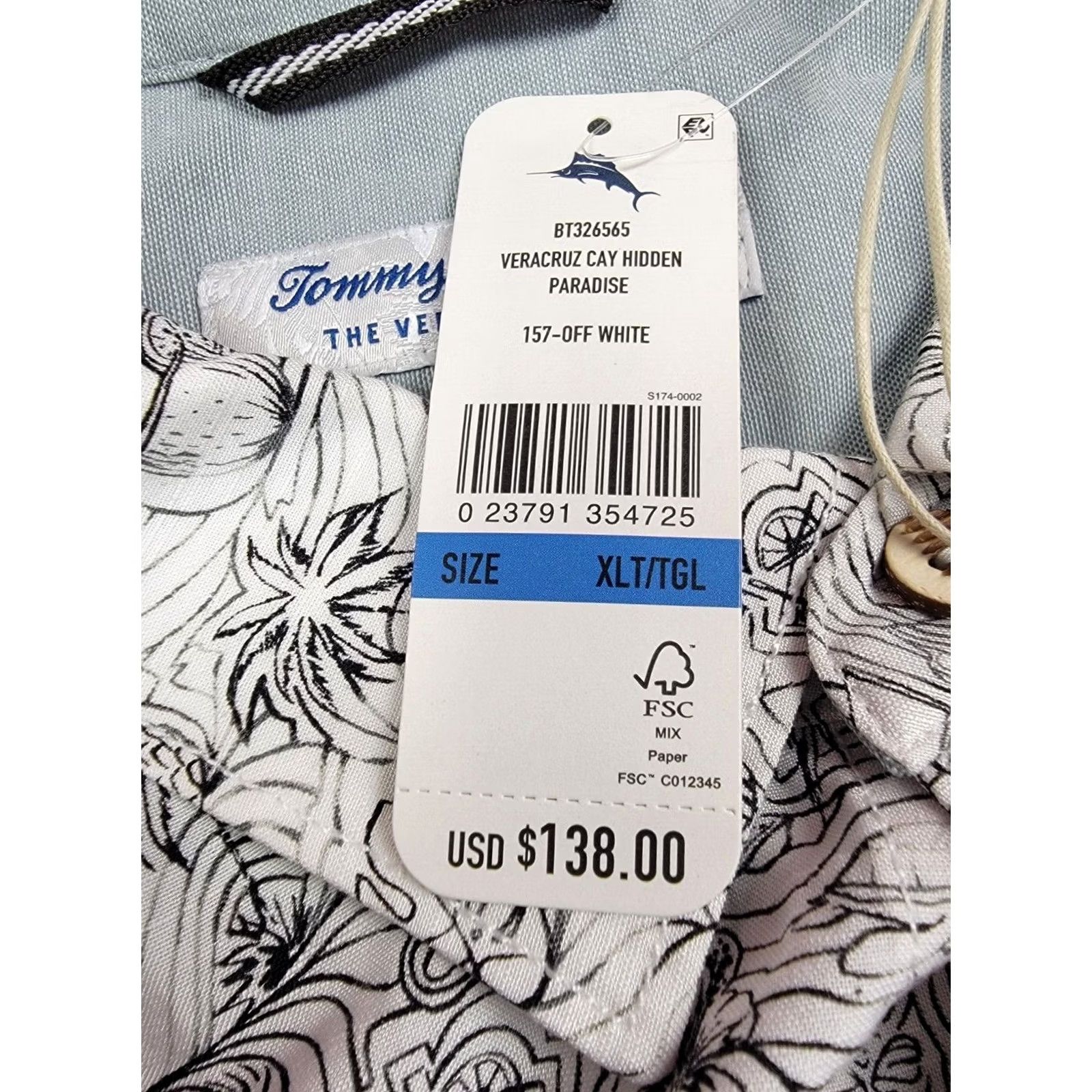 Tommy Bahama Tommy Bahama Shirt Mens XLT Veracruz Cay Hidden Paradise NWT Multicolor Short Sleeve Button-Up Collared Beach Tropical Marine Nautical Florals | Mens Size US XL / EU 56 / 4 - 5 Thumbnail