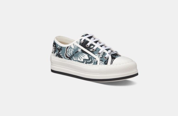 Dior o1w1db11224 Embroidered Cotton Platform Sneakers Size US 8 / IT 38 - 2 Thumbnail