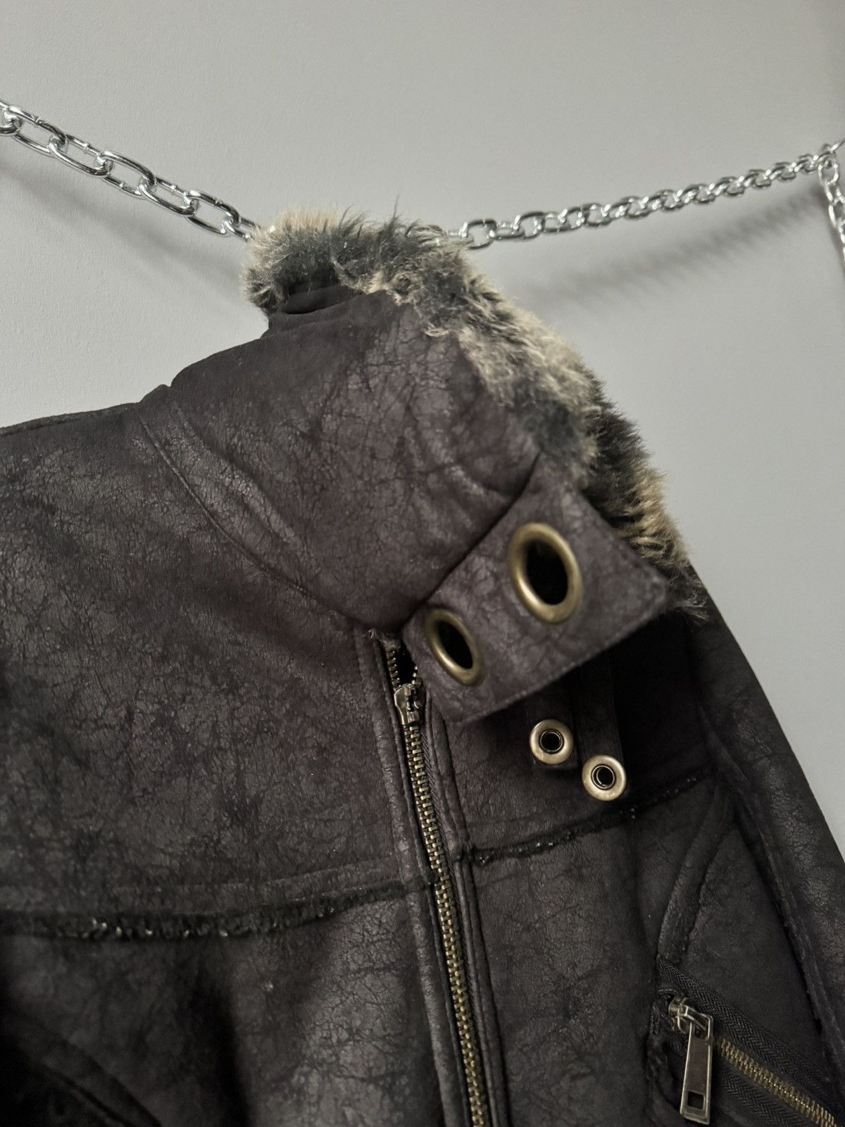 If Six Was Nine Rare fur fuzzy gothic bomber jacket if six was nine style Size M / US 6-8 / IT 42-44 - 5 Thumbnail