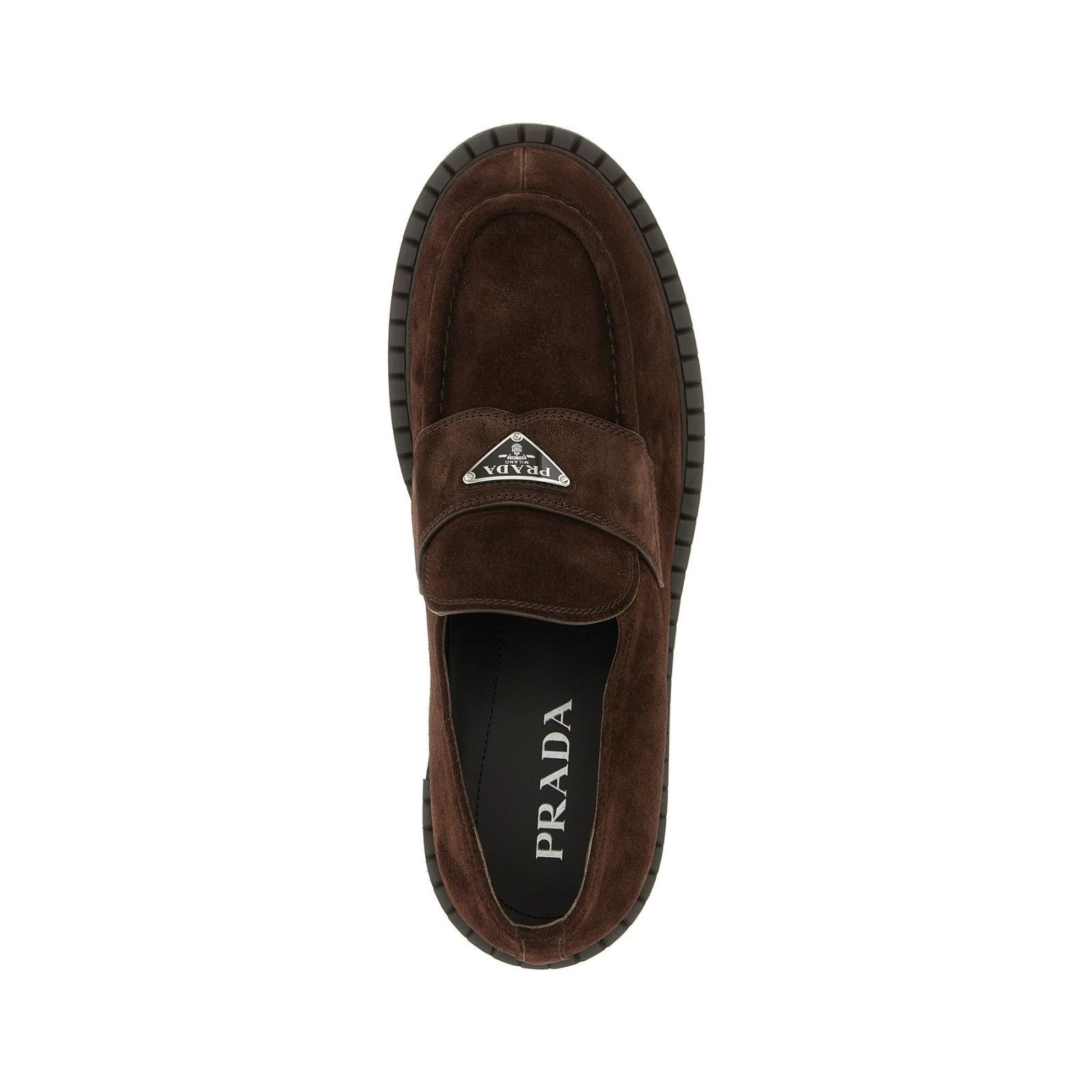Prada PRADA $1250 Dark Brown Suede Loafers New & Authentic (Men's Size US 9.5 / EU 42-43 - 4 Thumbnail