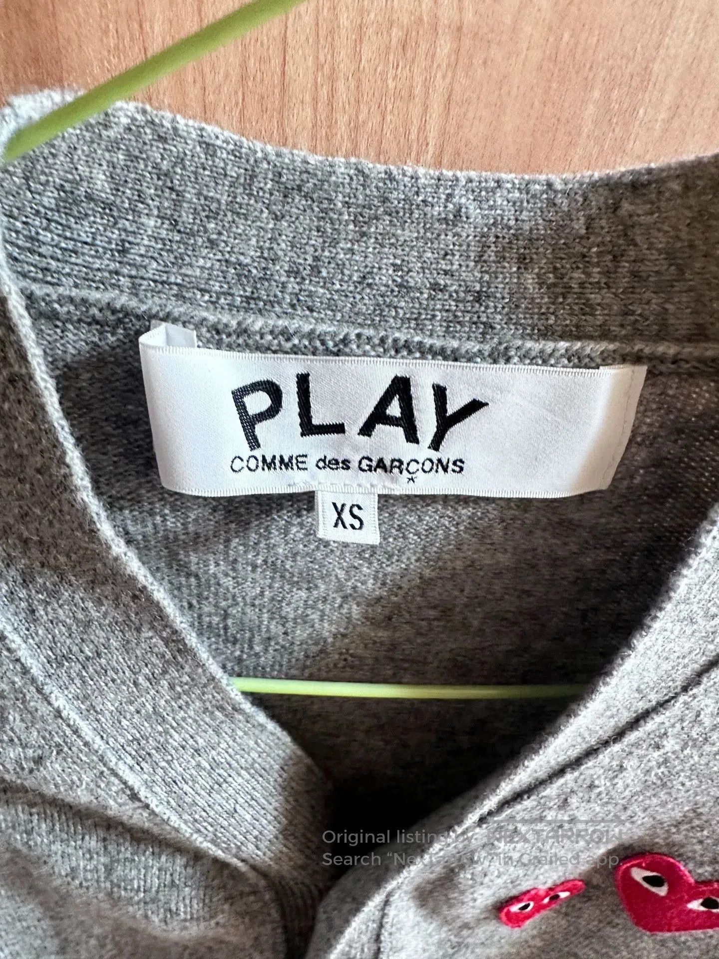 Comme des Garcons PLAY COMME des GARCONS PLAY Gray Wool Cardigan. Size US XS / EU 42 / 0 - 2 Thumbnail