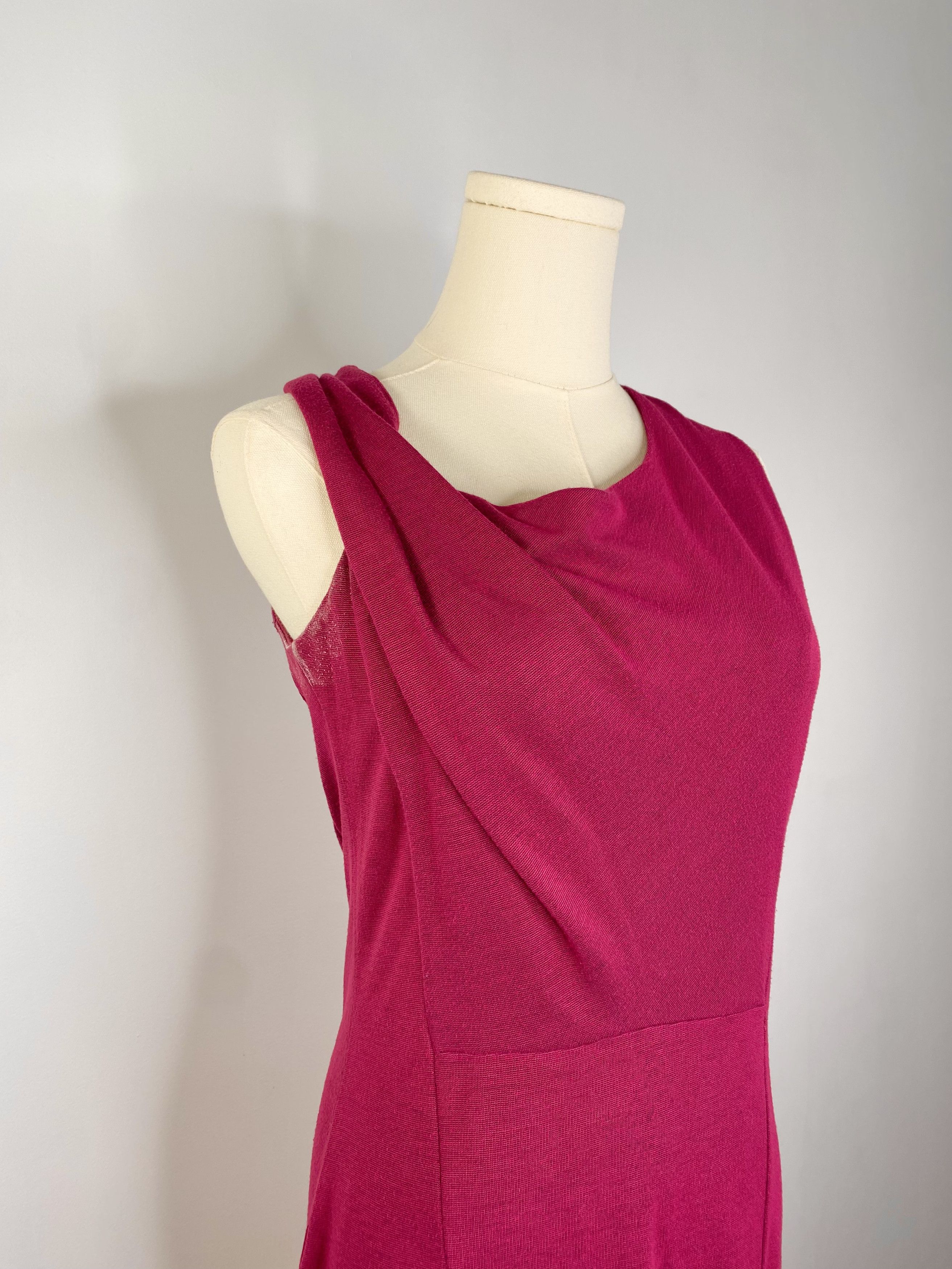 Vintage Ronen Chen - Deep Magenta Bodycon Sleeveless Dress Size S / US 4 / IT 40 - 3 Thumbnail