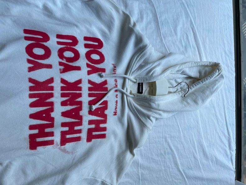 Raf Simons Raf simons Inverted THANK YOU hoodie Size US XL / EU 56 / 4 - 3 Thumbnail