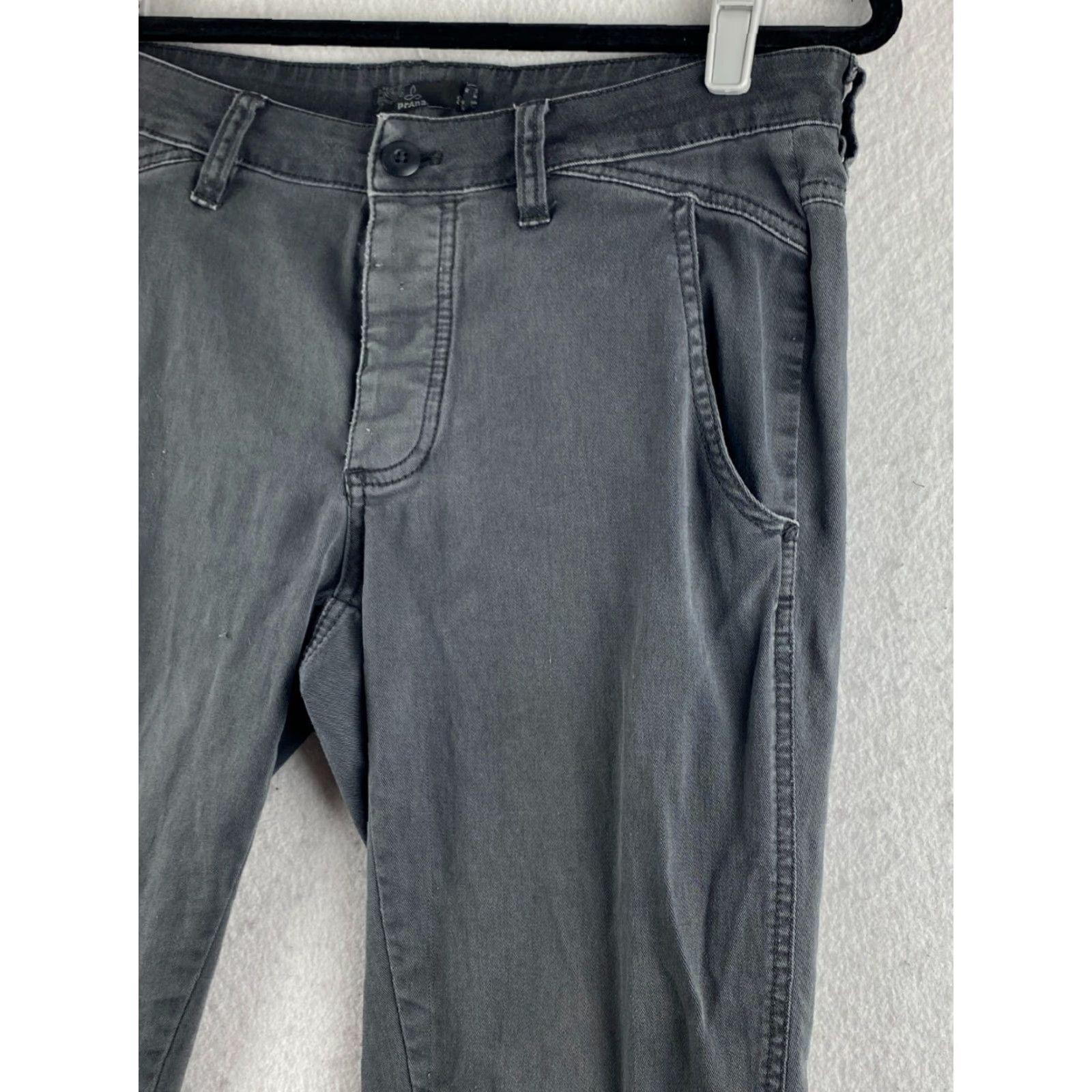 Prana prAna Pants Women 8 Gray Capri Chino Mid-Rise Button-Fly Slash Pockets Dark Size 30" / US 8 / IT 44 - 7 Thumbnail
